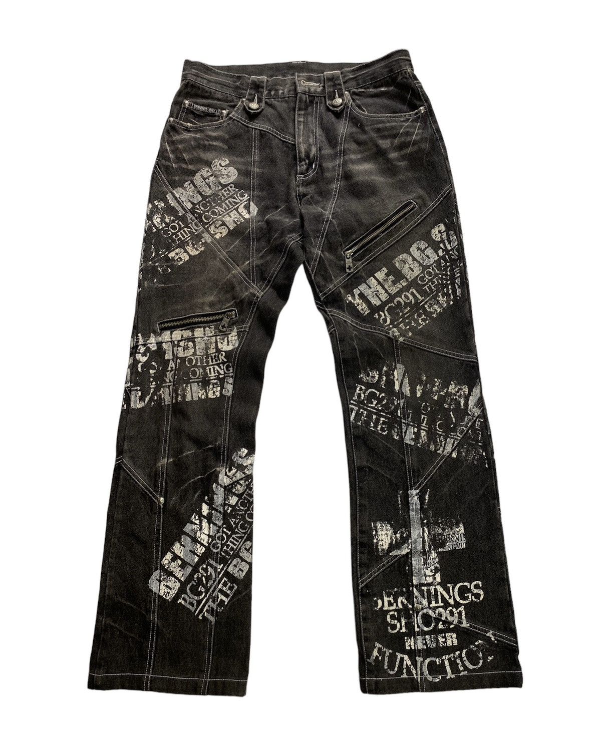 Japanese Brand Bernings sho spell out printed pant studded Size US 29 - 6 Thumbnail
