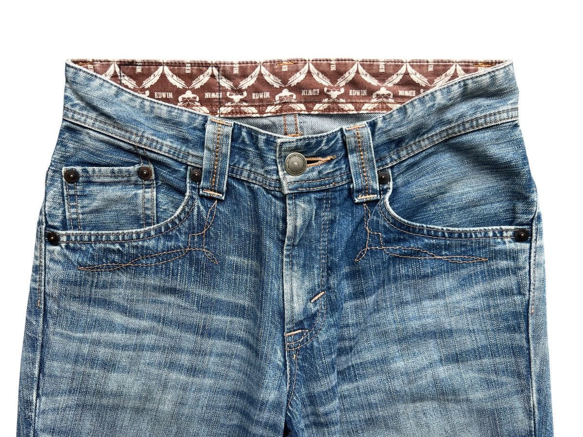 Edwin Vintage Edwin XV Distressed Denim Flare Jeans 32x33.5 Size 32" / US 10 / IT 46 - 6 Thumbnail