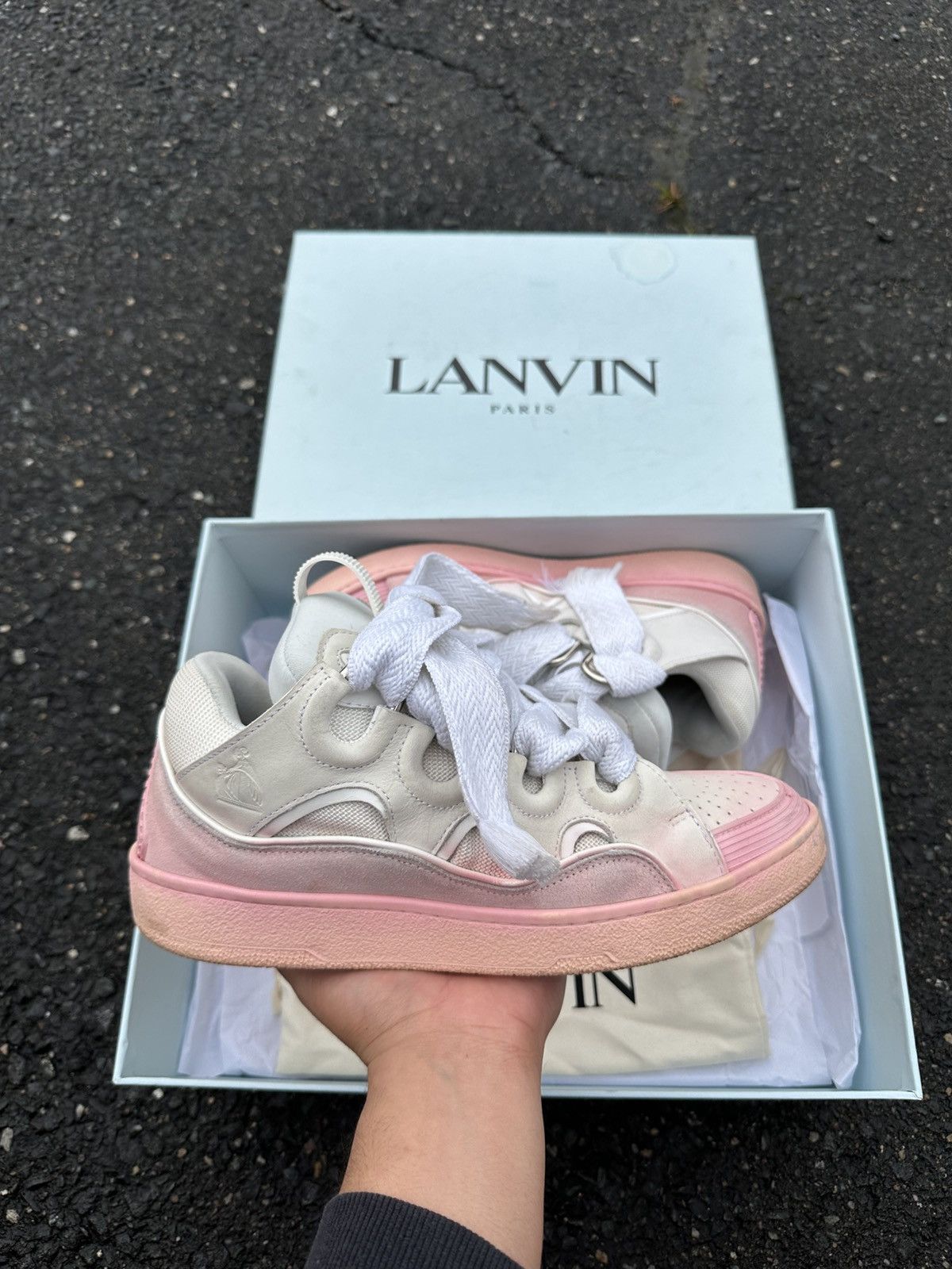 Lanvin Lanvin Curb Sneaker White/Pink Size US 9 / EU 42 - 1 Thumbnail