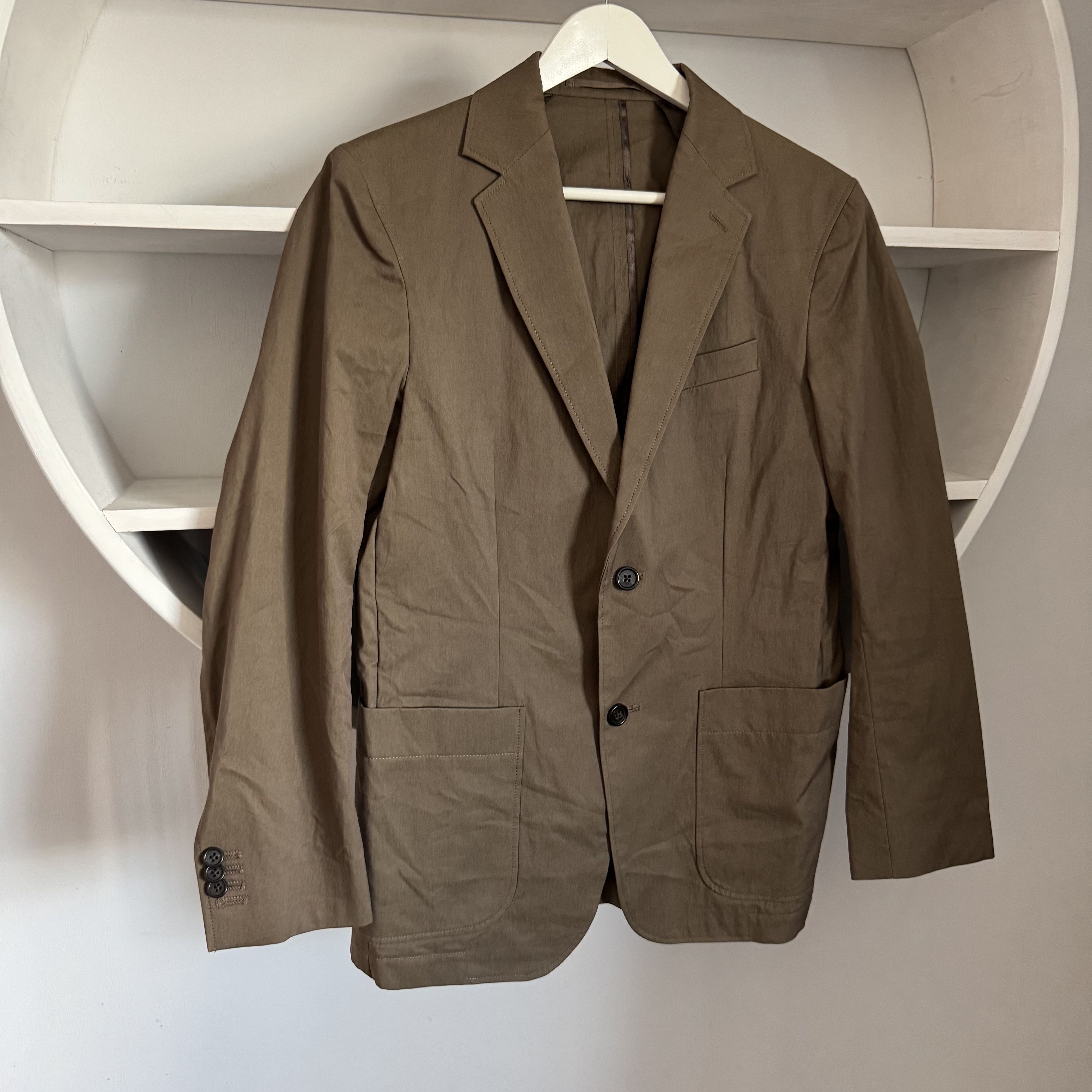 ARKET BESTE 319 Italy Cotton Nylon Twill Brown Blazer Jacket