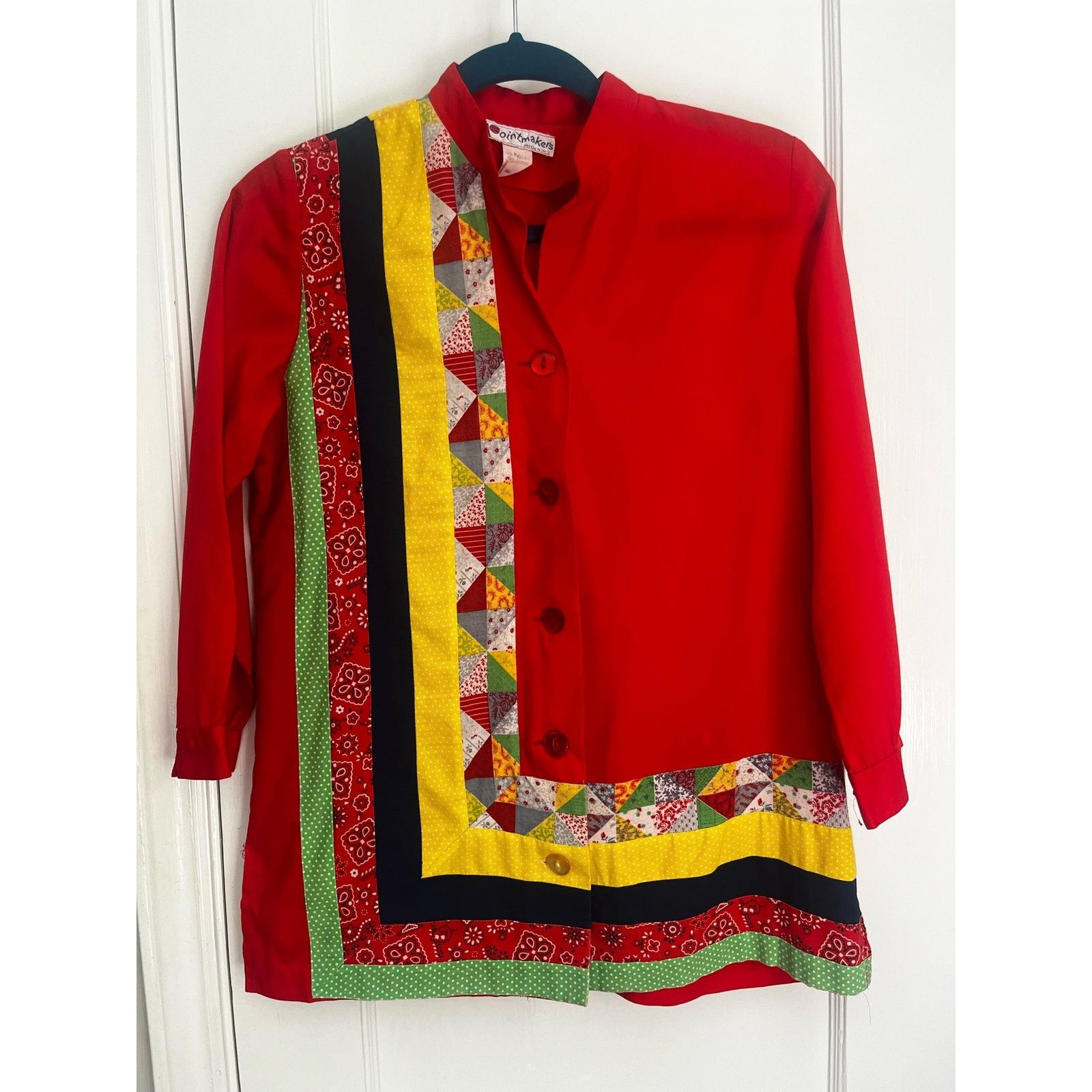 Vintage Vintage 60s Pointmakers Red Yellow Patch Blouse Small Medium Size M / US 6-8 / IT 42-44 - 1 Thumbnail