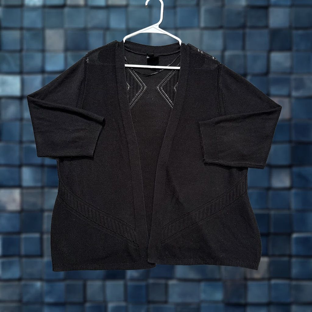 Worthington Worthington Cardigan Womens 2X Black Open Front Lightweight Knit Sweater Long Sleeve EUC Size XXL / US 16-18 / IT 52-54 - 1 Thumbnail