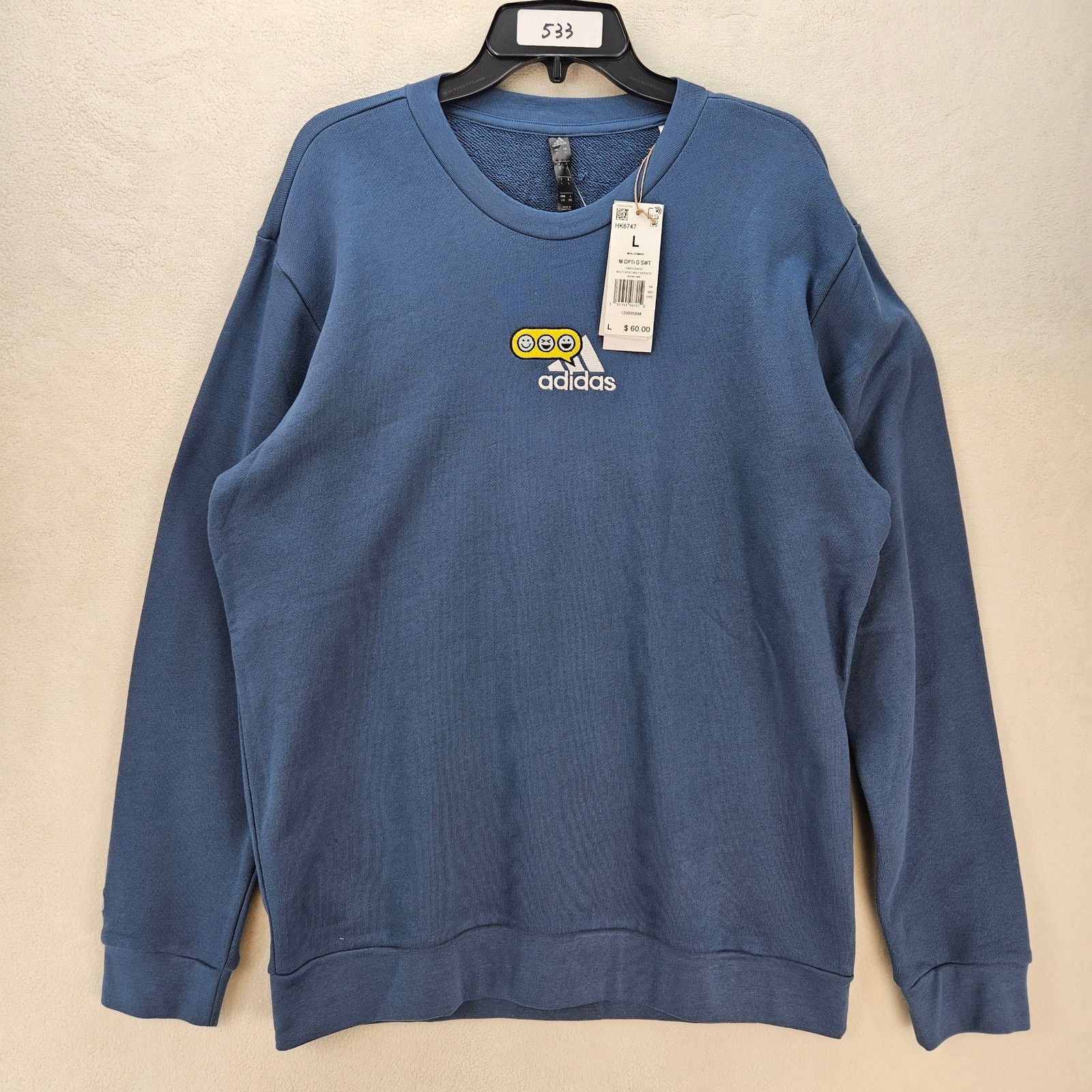 Adidas ADIDAS MEN'S LARGE OPTIMOTICONS GRAPHIC CREW SWEATSHIRT BLUE Size US L / EU 52-54 / 3 - 1 Thumbnail