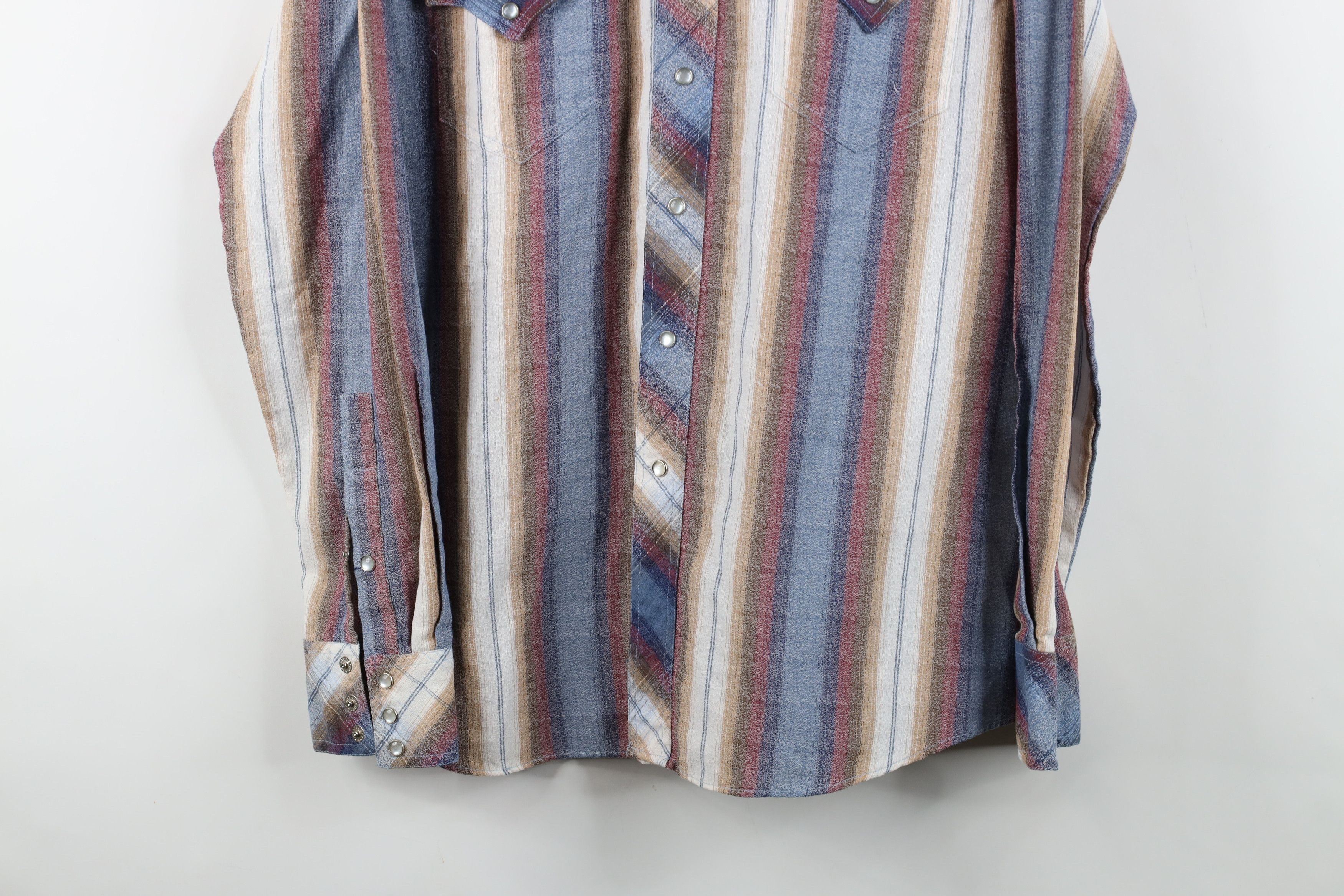 Vintage Vintage 70s Rockabilly Plaid Western Rodeo Snap Button Shirt Size US L / EU 52-54 / 3 - 3 Thumbnail
