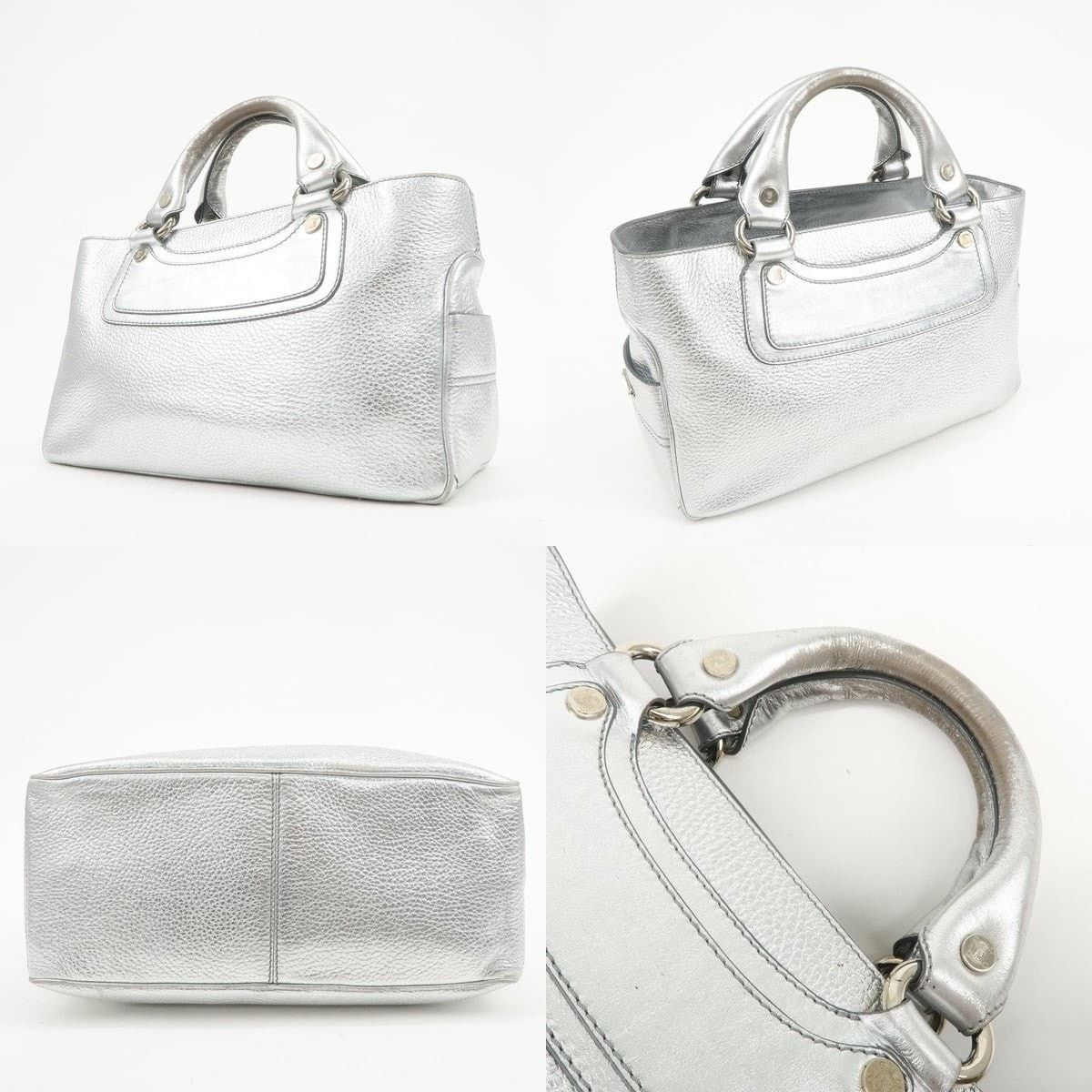 Celine Celine Boogie Leather Tote Silver Size ONE SIZE - 3 Thumbnail