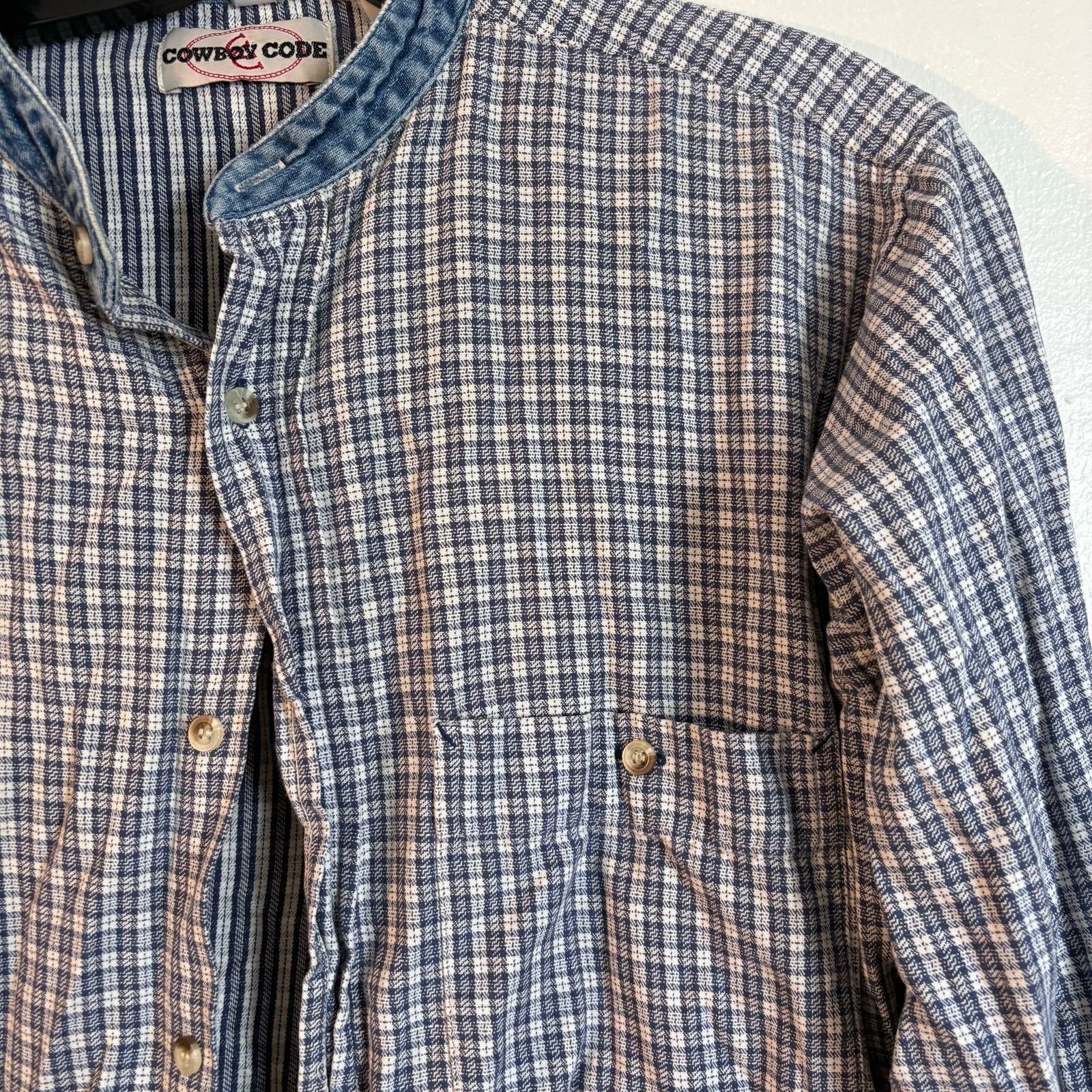 Other Cowboy Code Plaid Work Shirt with Denim Mock Neck Western Size US L / EU 52-54 / 3 - 2 Thumbnail