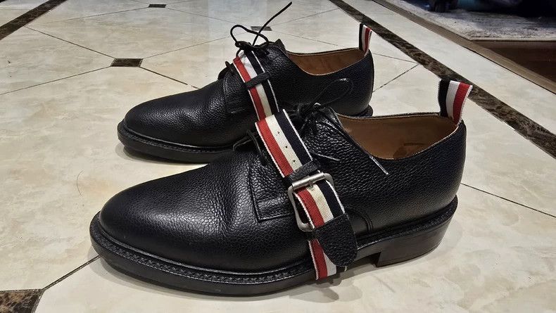 Thom Browne Thom Browne Classic three-color striped men's black leathe Size US 9 / EU 42 - 6 Thumbnail