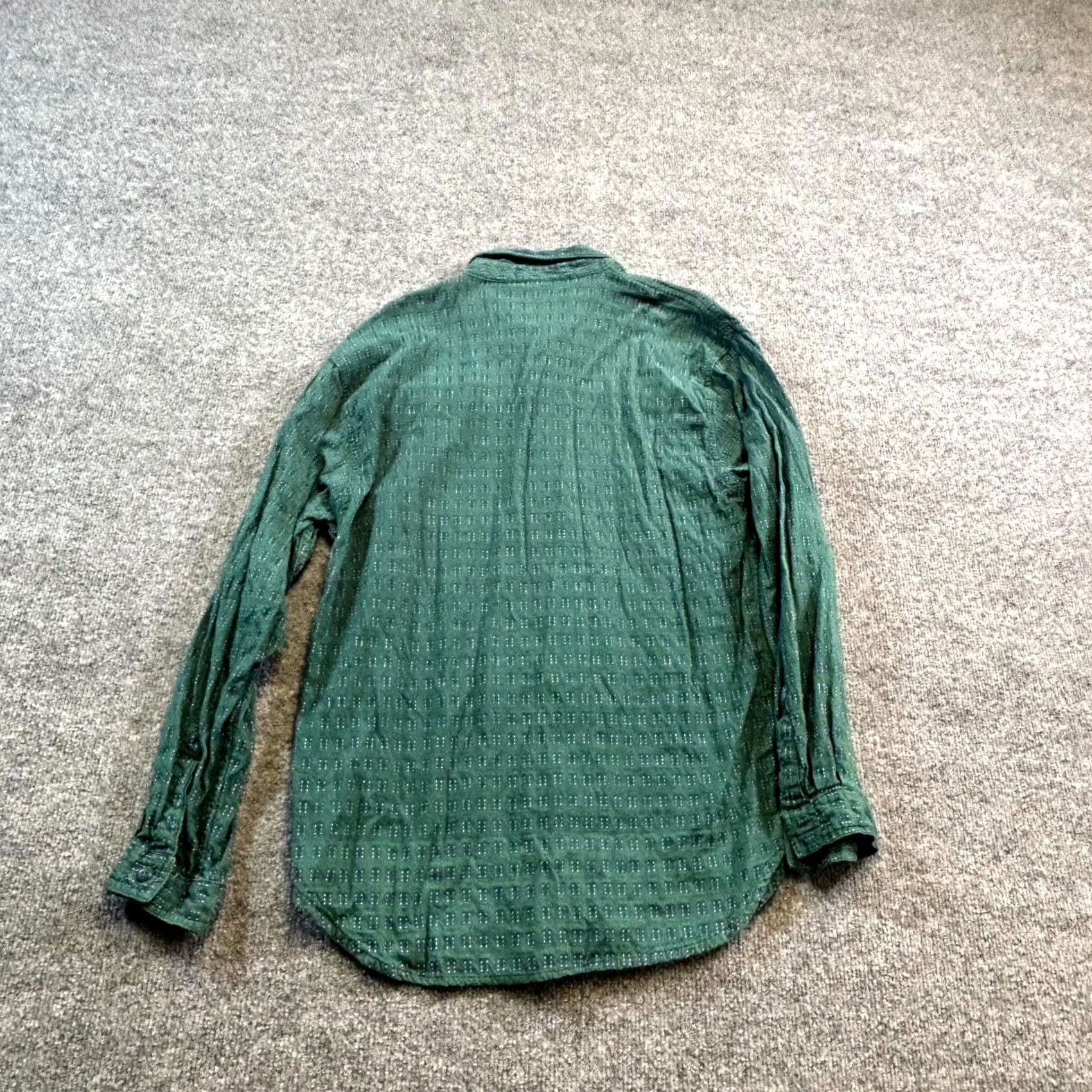 Vintage Bachrach Button-Up Shirt Men's M Green Geometric Cotton Preppy Career Office Size US M / EU 48-50 / 2 - 5 Thumbnail