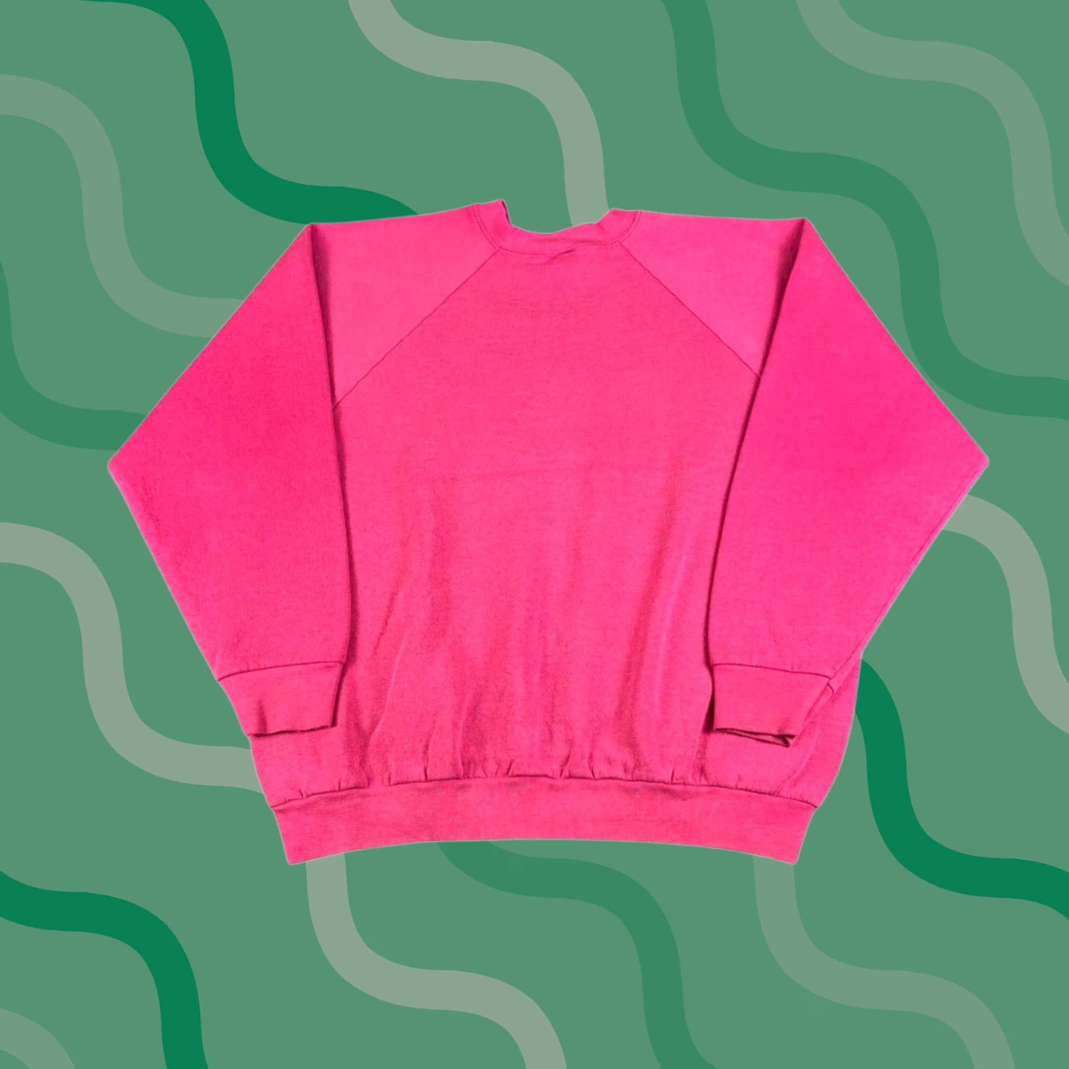 Fruit Of The Loom VINTAGE Fruit of the Loom Raglan Sweatshirt Pink XL Womens Pullover 90s Rounded Neck Long Sleeve/All Seasons Knit Fabric Cotton Lining Size XL / US 12-14 / IT 48-50 - 1 Thumbnail
