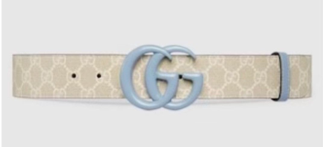 Gucci Gucci GG Supreme Beige / Blue Belt Size 36 - 4 Thumbnail