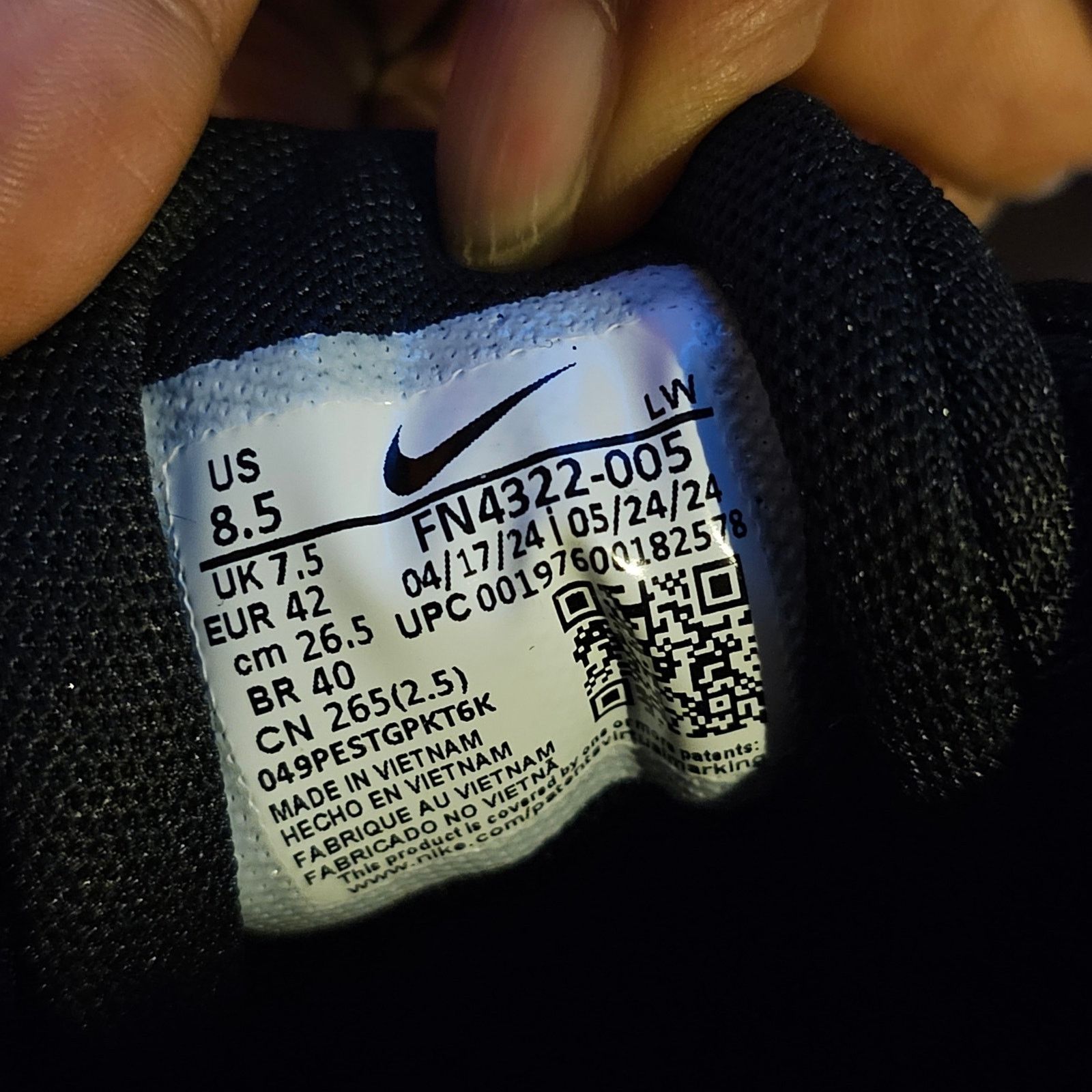 Nike NIB-Nike Precision 7 Sneakers - Black/White/Grey – Men’s 8.5 Size US 8.5 / EU 41-42 - 10 Thumbnail
