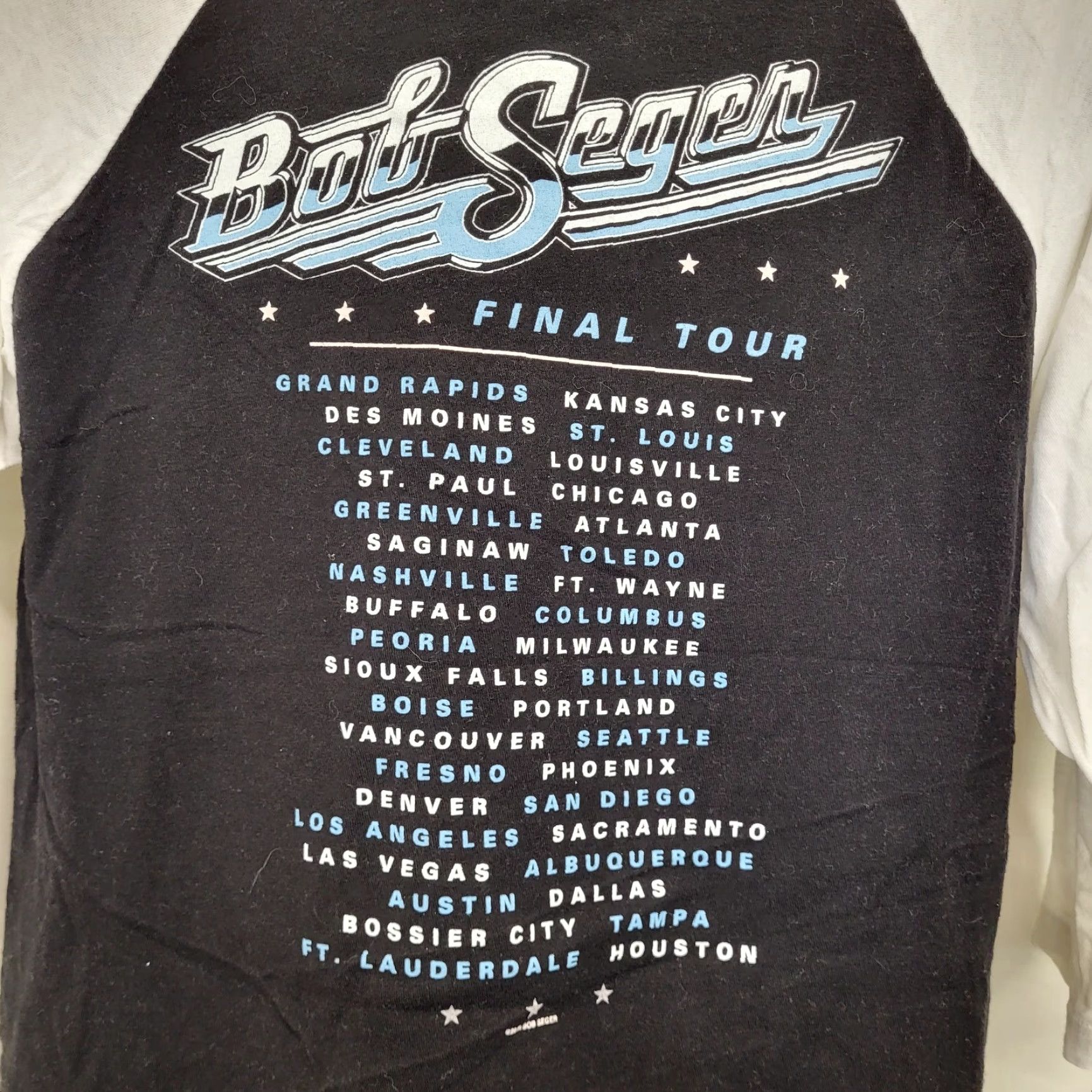 Vintage Bob Segar Tshirt Mens Size M Black & White Final Tour 2018-2019 Raglan Sleeve Graphic Print Aerosmith Tultex Rock Shirt Mens Size US M / EU 48-50 / 2 - 2 Thumbnail