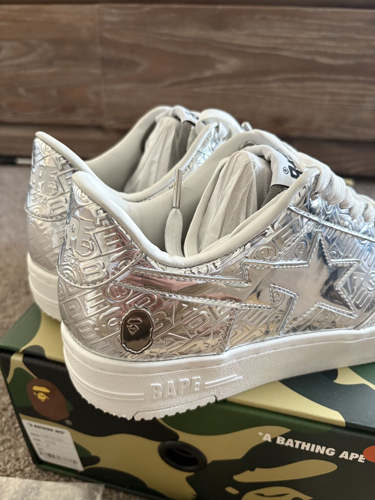 Bape Brand new A Bathing Ape Bape Sta #5 M2 metallic silver us8 Size US 8 / EU 41 - 6 Thumbnail