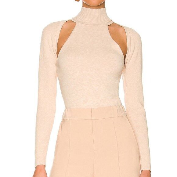Alice + Olivia Alice + Olivia Classics Jeremy Cream Knit Long Sleeve Open F Size L / US 10 / IT 46 - 4 Thumbnail