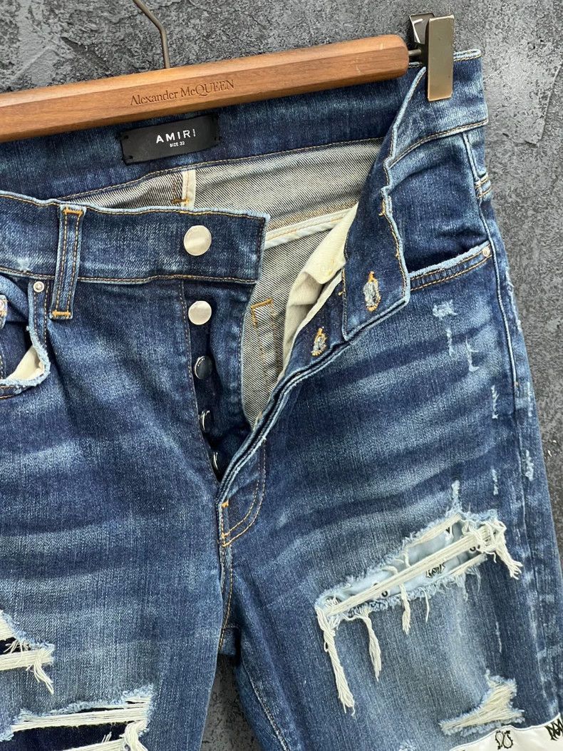 Amiri Distressed Design Denim Pants for Men-2506 Size US 30 / EU 46 - 5 Thumbnail