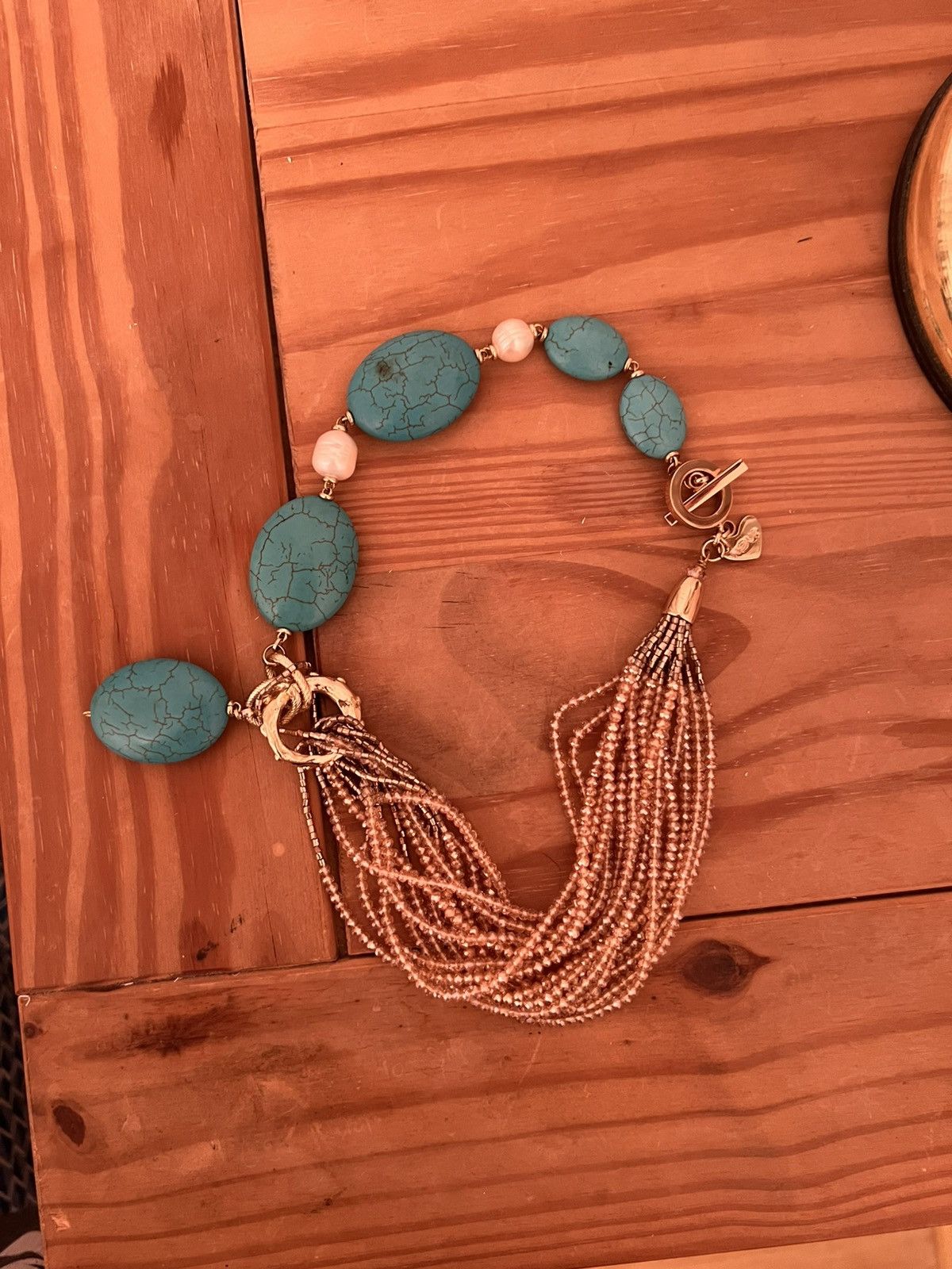 Vintage Turquoise pearl and charm Nour London Necklace Size ONE SIZE - 3 Thumbnail