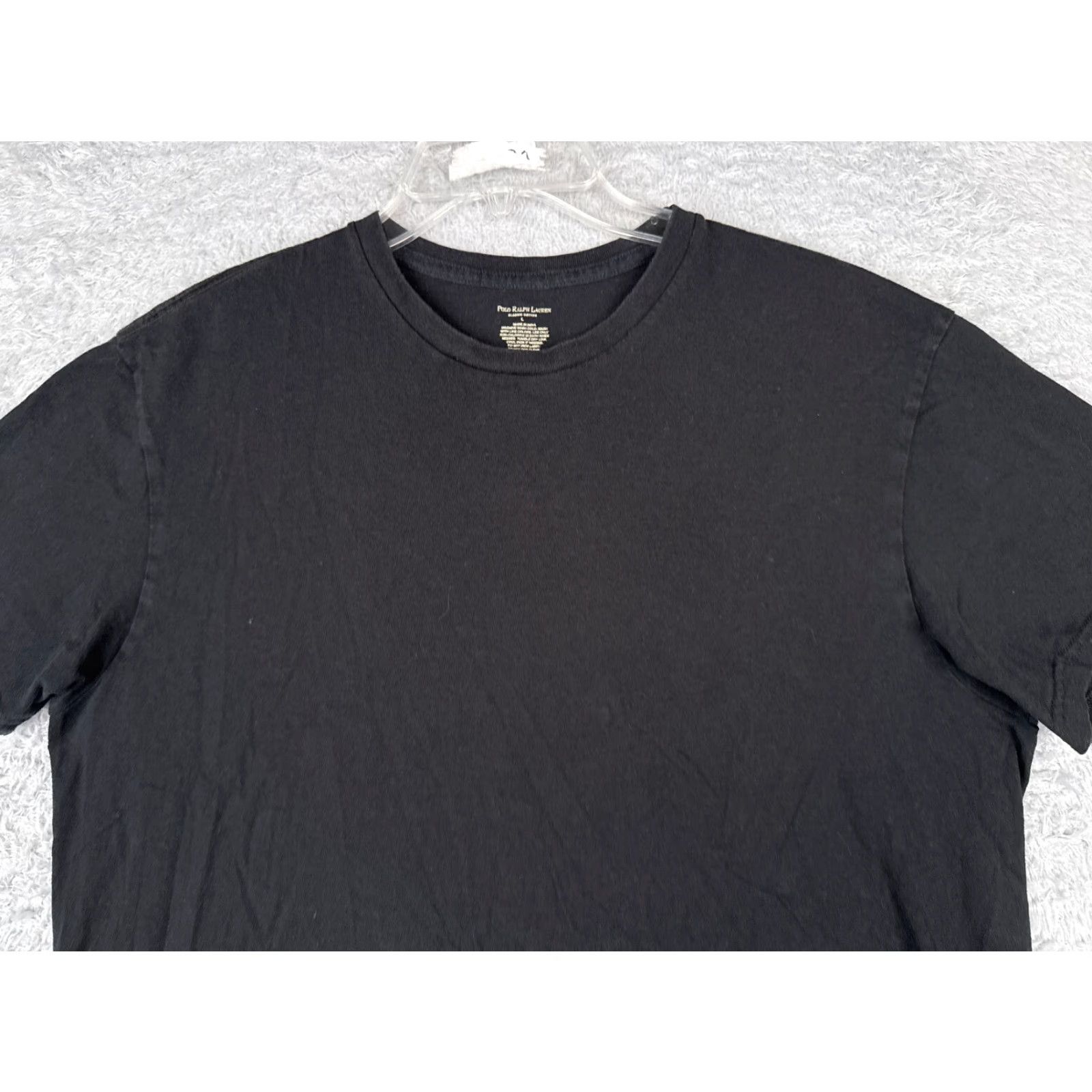 Ralph Lauren VINTAGE Ralph Lauren Polo Shirt Men’s Large Black Short Sleeve Crew Neck 100% Cotton Logo Embroidered Classic American Designer T-Shirt 90s Mens Size US L / EU 52-54 / 3 - 4 Thumbnail