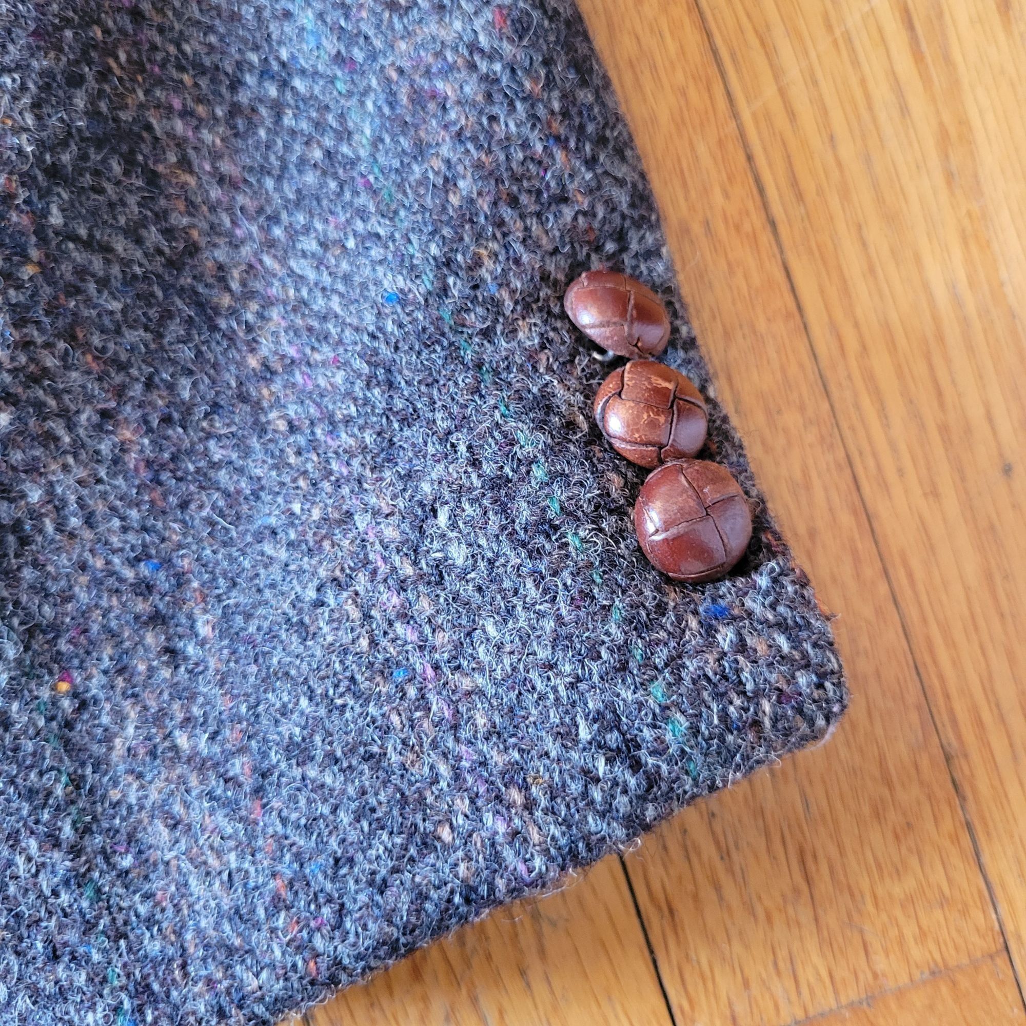 Harris Tweed Harris Tweed Handwoven Gray Wool Blazer Jacket Vintage Britt Size 44R - 12 Thumbnail