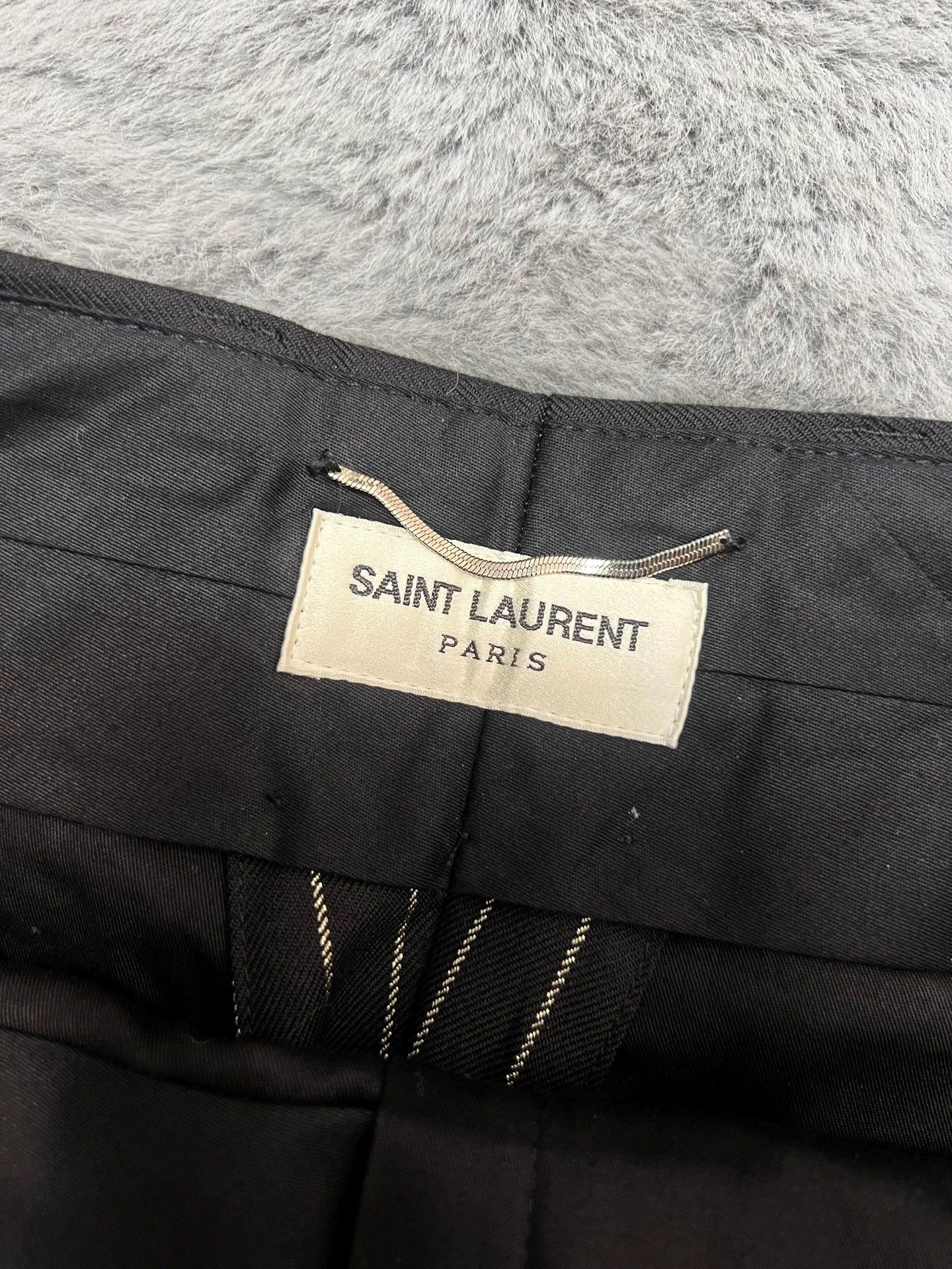 Saint Laurent Paris Authentic Saint Laurent silver-stripe wool cropped trousers Size US 28 / EU 44 - 4 Thumbnail