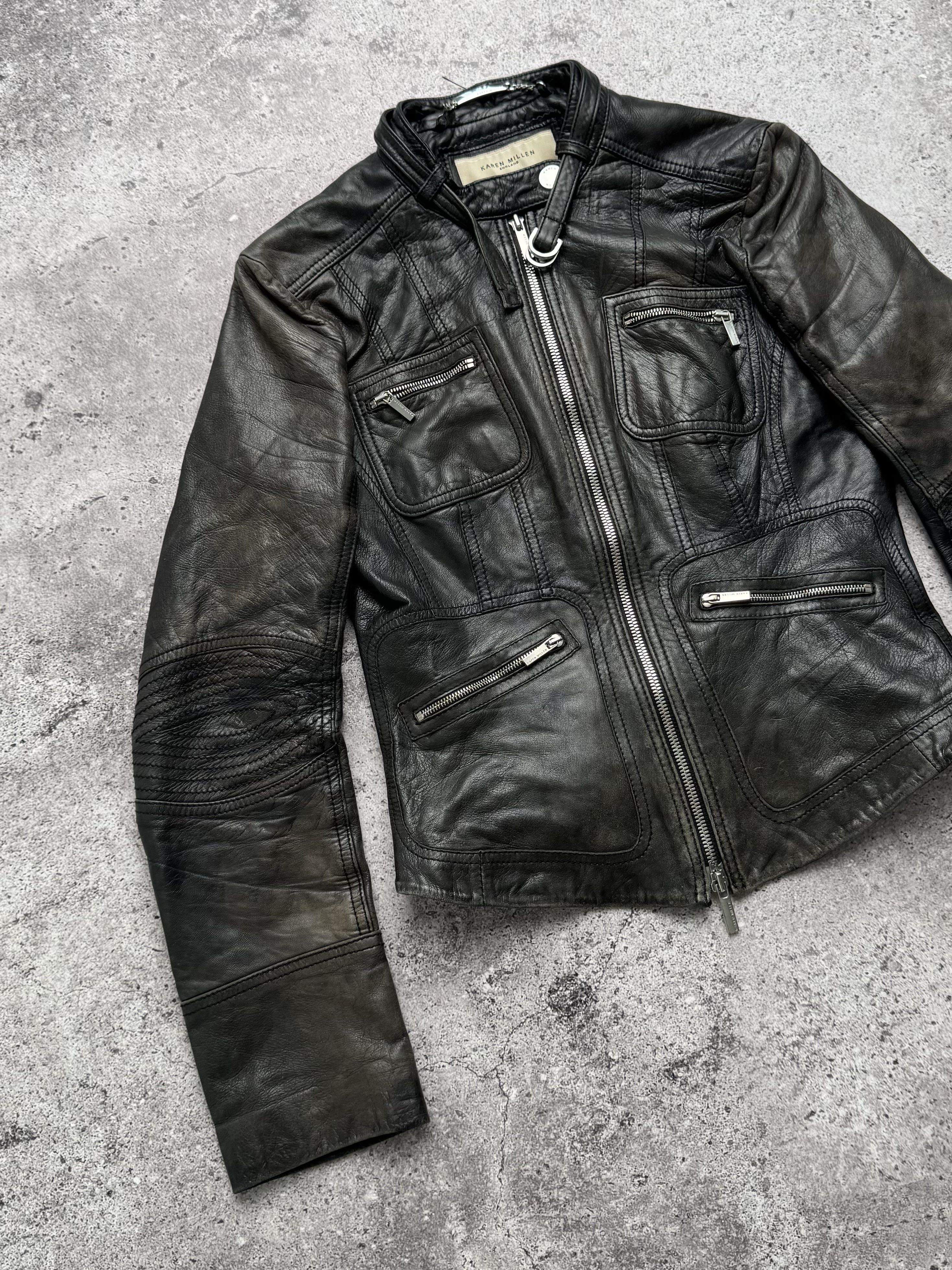 Vintage Vintage Faded Leather Cropped Jacket C5(V405)(E8) Size XS / US 0-2 / IT 36-38 - 2 Thumbnail