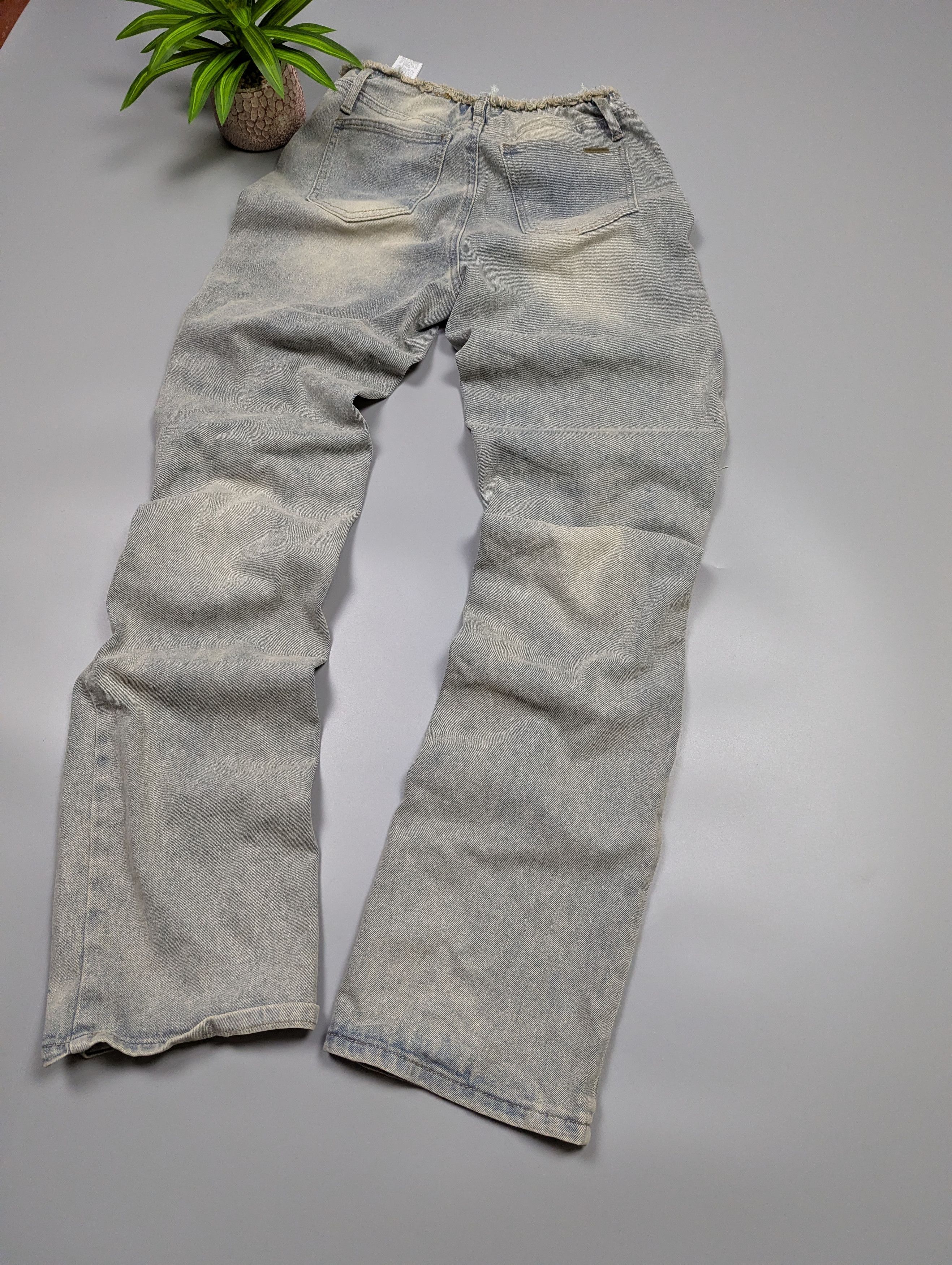 Japanese Brand SUMWON Vintage Y2K Distressed Gray Ripped Avant-Garde Jeans Size 28" / US 6 / IT 42 - 15 Thumbnail