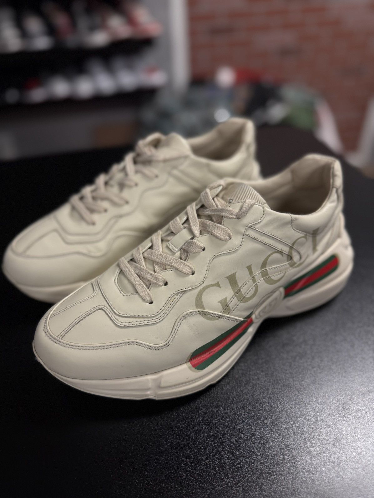 Gucci Gucci Classic Logo Rhyton Sneakers Size 8.5G/9M Size US 8.5 / EU 41-42 - 5 Thumbnail