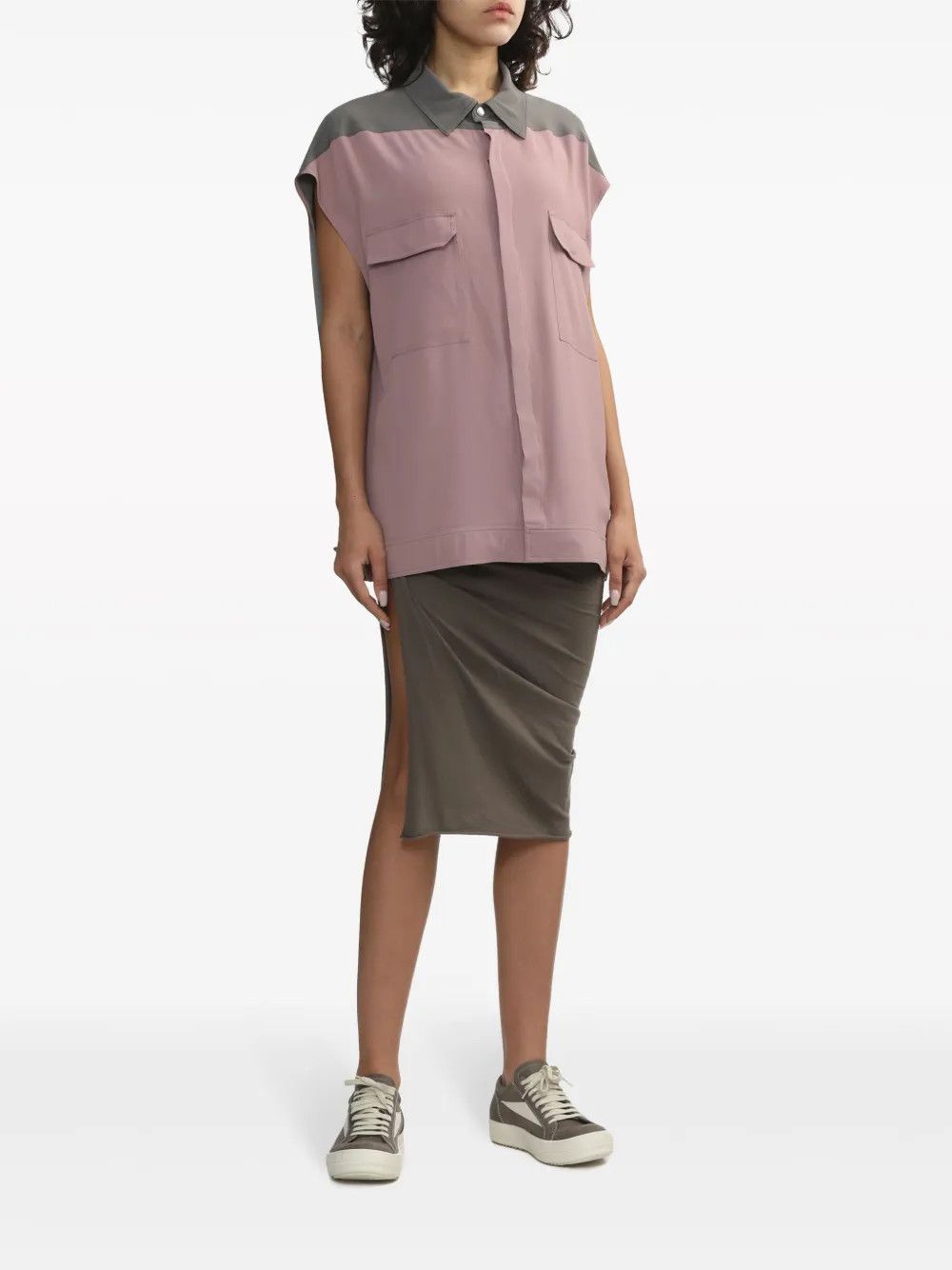 Rick Owens o1y0126 Patterned Shirt in Antique Rose/Gray Size XS / US 0-2 / IT 36-38 - 5 Thumbnail