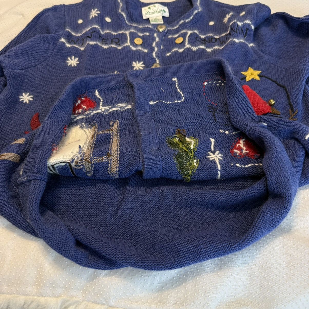 Vintage Vintage The Quacker Factory Snowman Sweater Blue Sz Medium Size M / US 6-8 / IT 42-44 - 14 Thumbnail