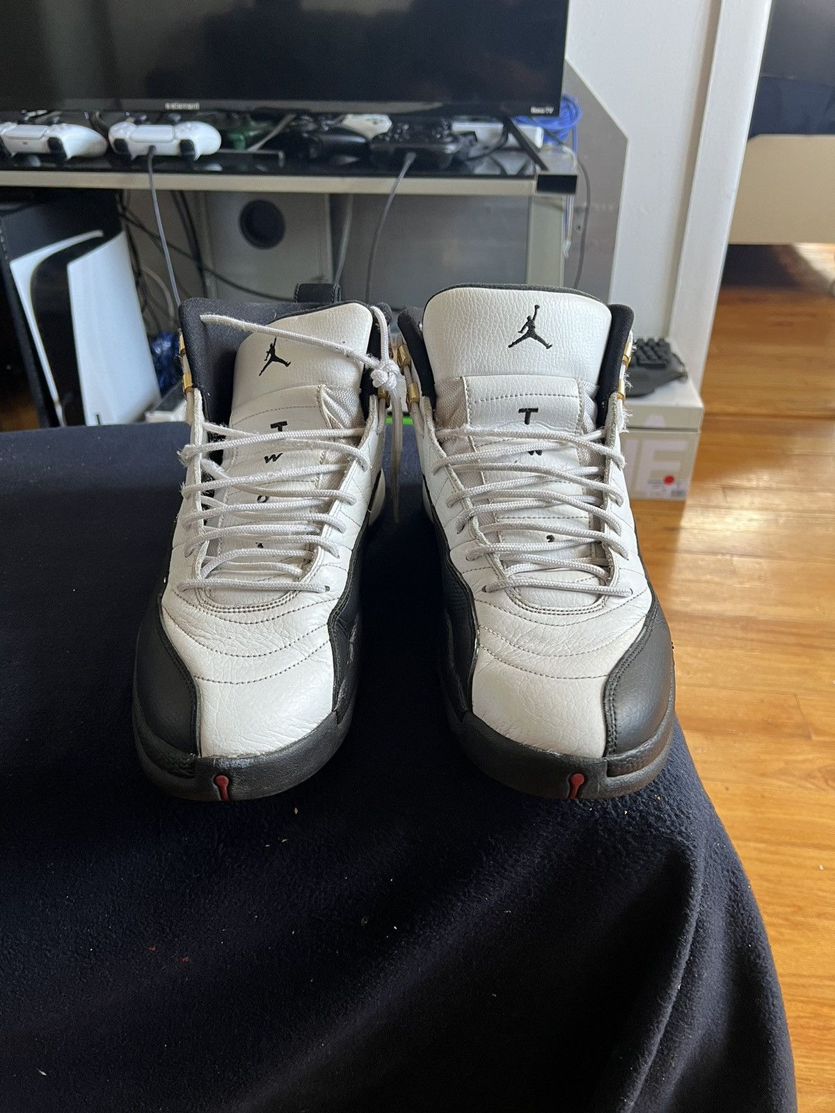 image of Jordan Nike Taxi 12S 2013 Shoes in White, Men's