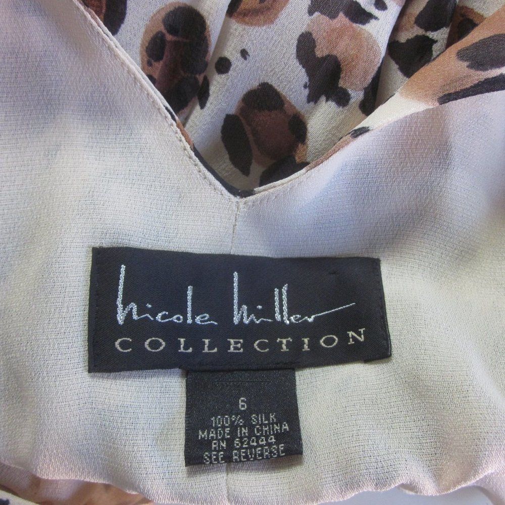 Nicole Miller Nicole Miller Collection Silk Dress Animal Print Deep V-Neck Size M / US 6-8 / IT 42-44 - 2 Thumbnail