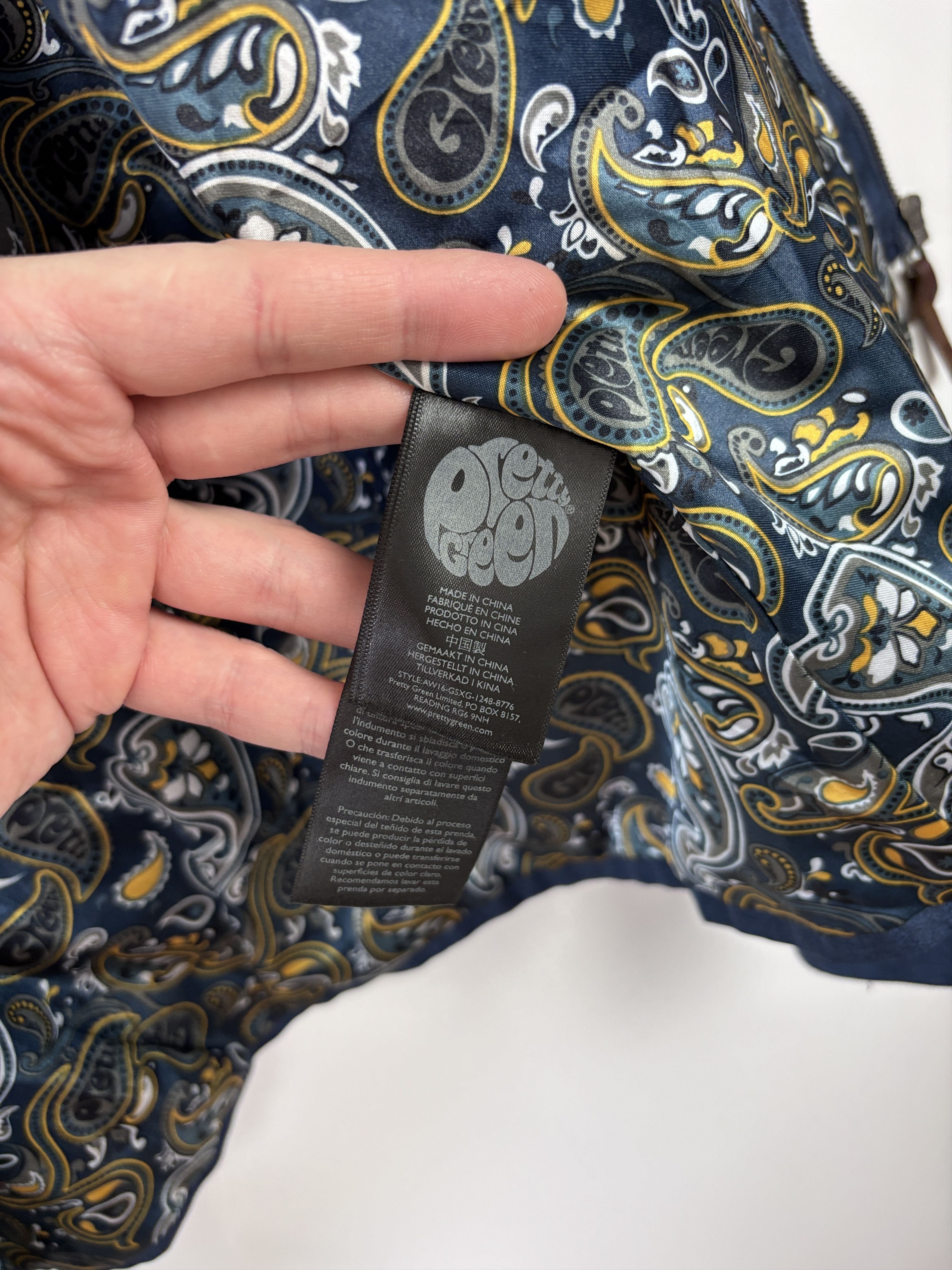Pretty Green Pretty Green Jacket Lining Paisley All Over Print Blue L Size US L / EU 52-54 / 3 - 9 Thumbnail