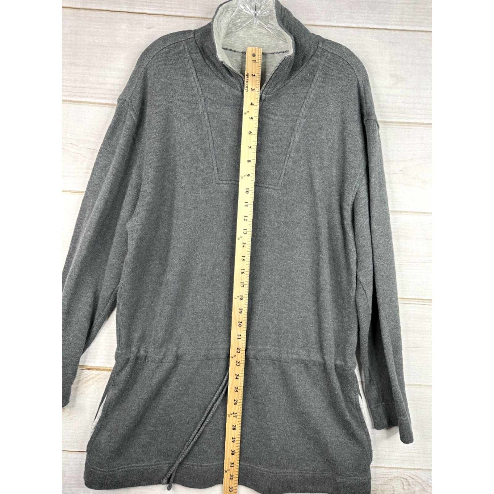 Lands' End VINTAGE Lands End Sweatshirt Womens M Gray Pullover 1/4 Zip Zip Front Pockets Stretch Knit Cotton Blend Casual Activewear Size M / US 6-8 / IT 42-44 - 7 Thumbnail