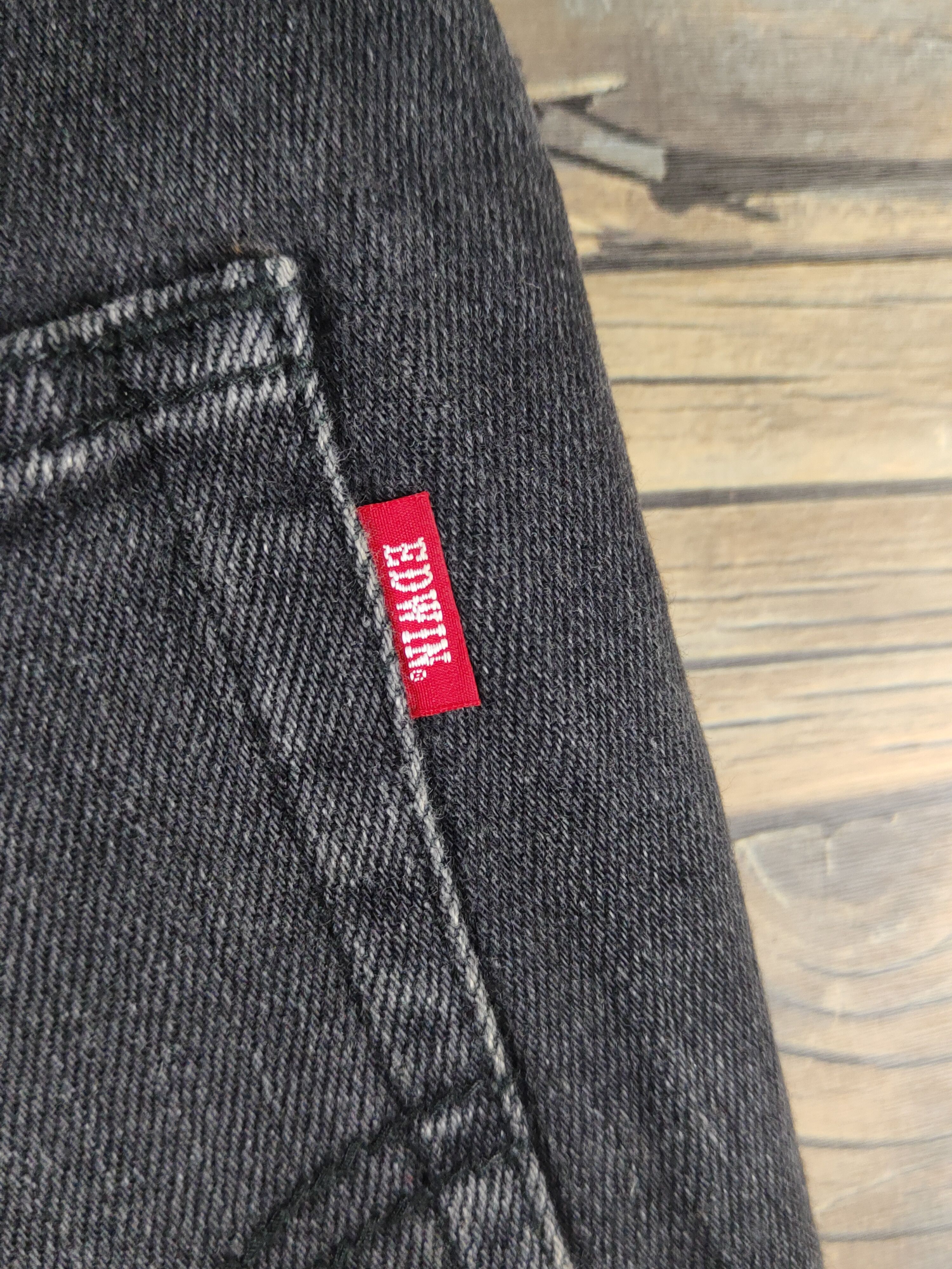 Edwin Edwin Black Distressed Ripped denim Jeans #W1305 Size US 31 - 12 Thumbnail