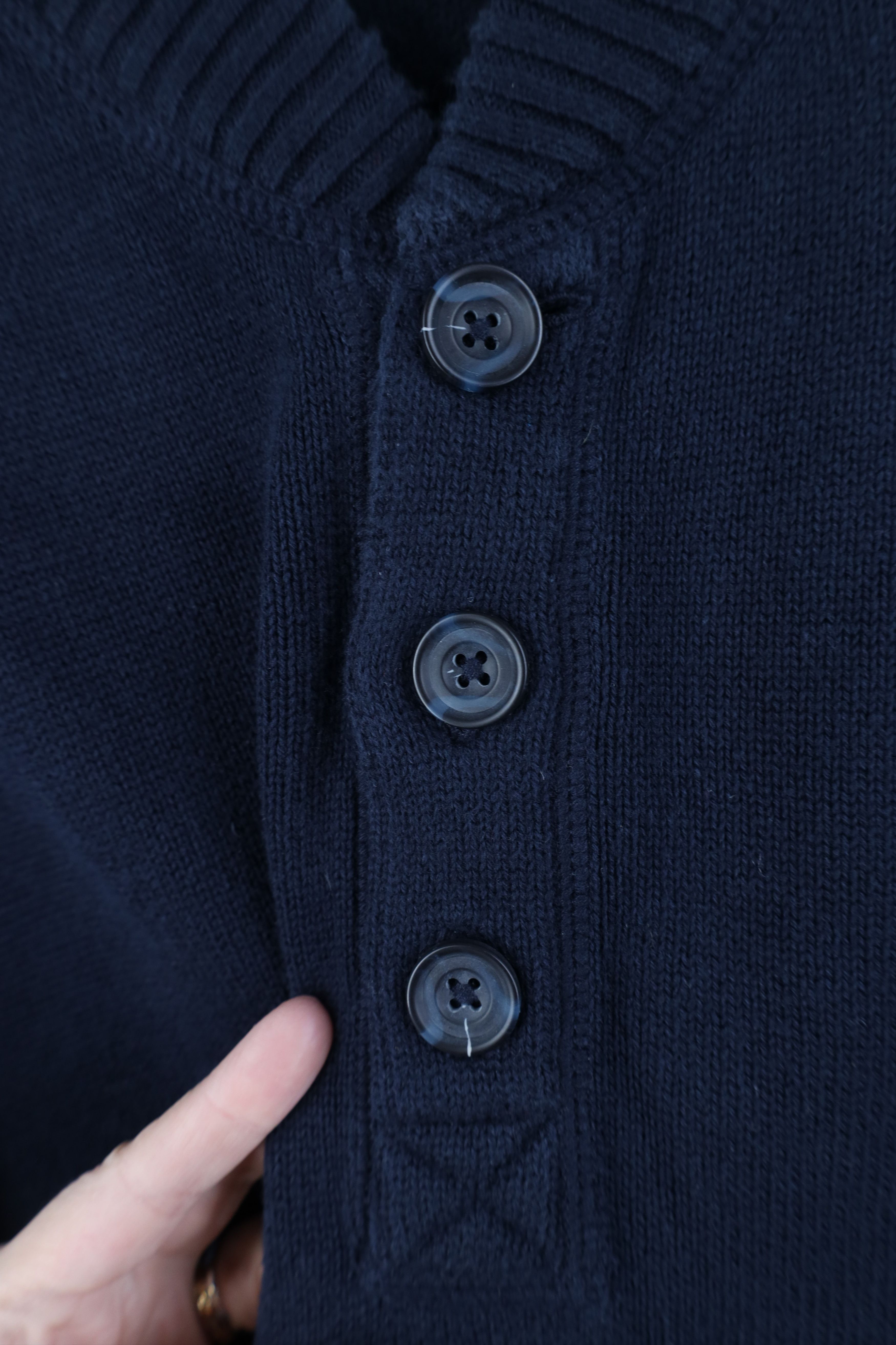 Eddie Bauer Vintage Y2K Eddie Bauer Cotton Knit Henley Sweater Blue Size US L / EU 52-54 / 3 - 4 Thumbnail