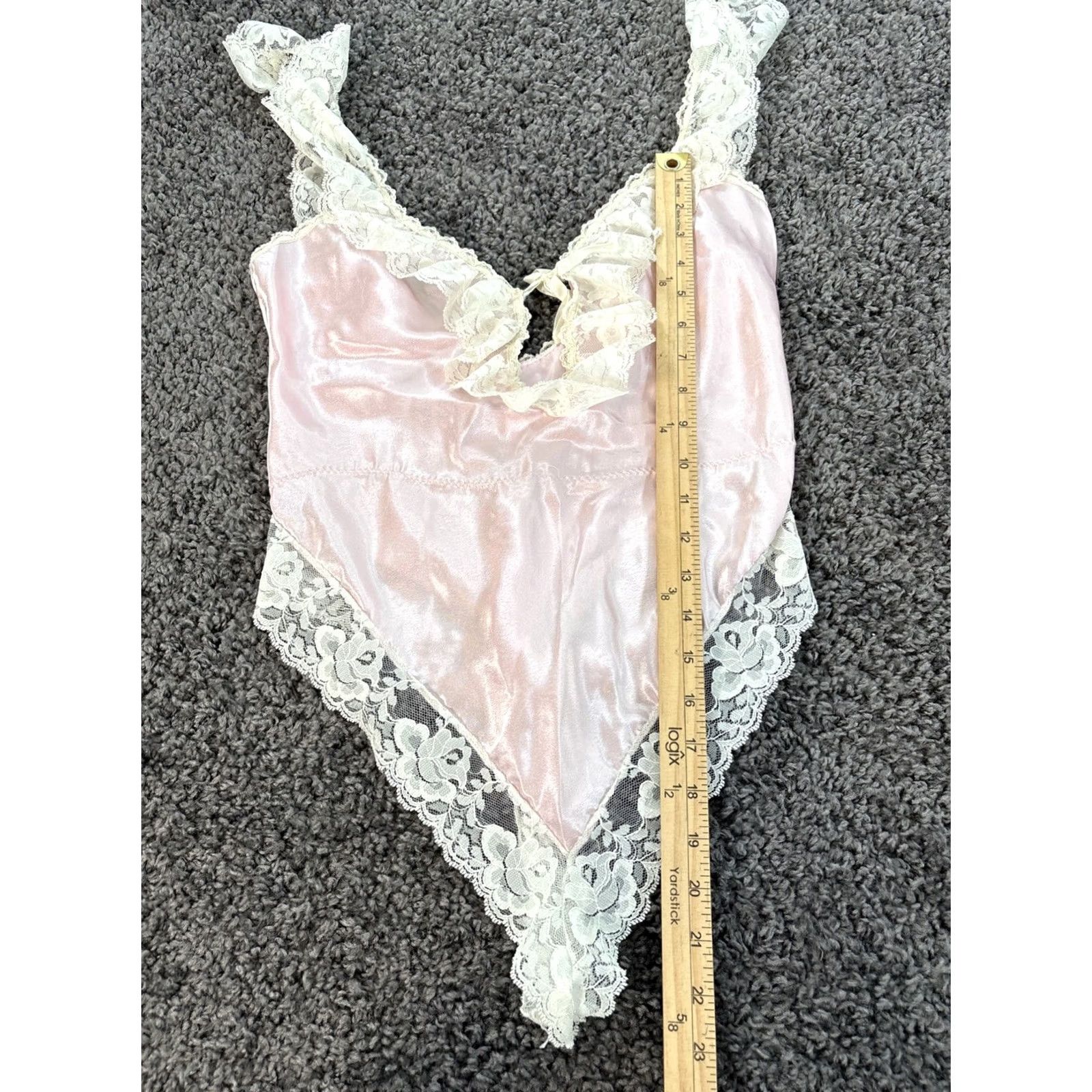 Vintage VINTAGE 80s 90s Lingerie Teddy Lace Satin Womens M Pink Lace & Satin Eveningwear Size M Women Pink Mens Womens Size ONE SIZE - 2 Thumbnail