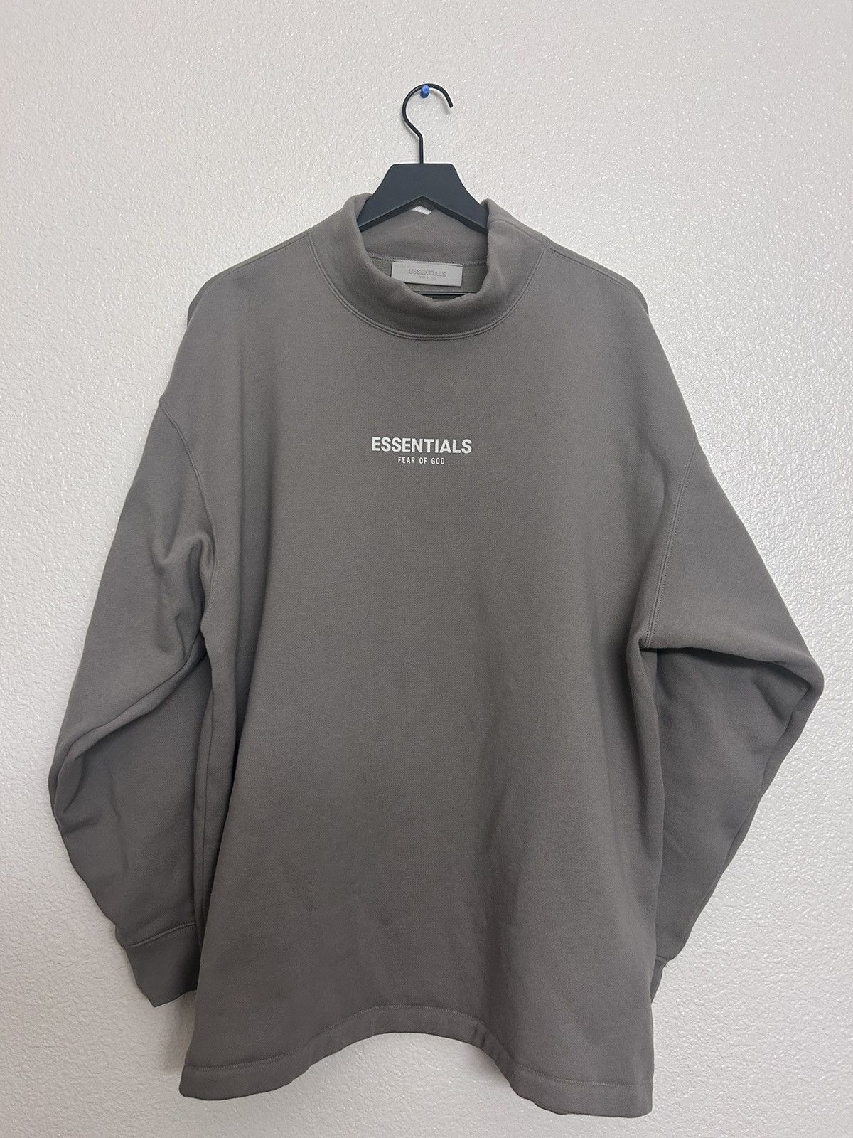 image of Fear Of God Essentials Crewneck Sweatshirt | Relaxed Fit in Beige, Men's (Size Medium)