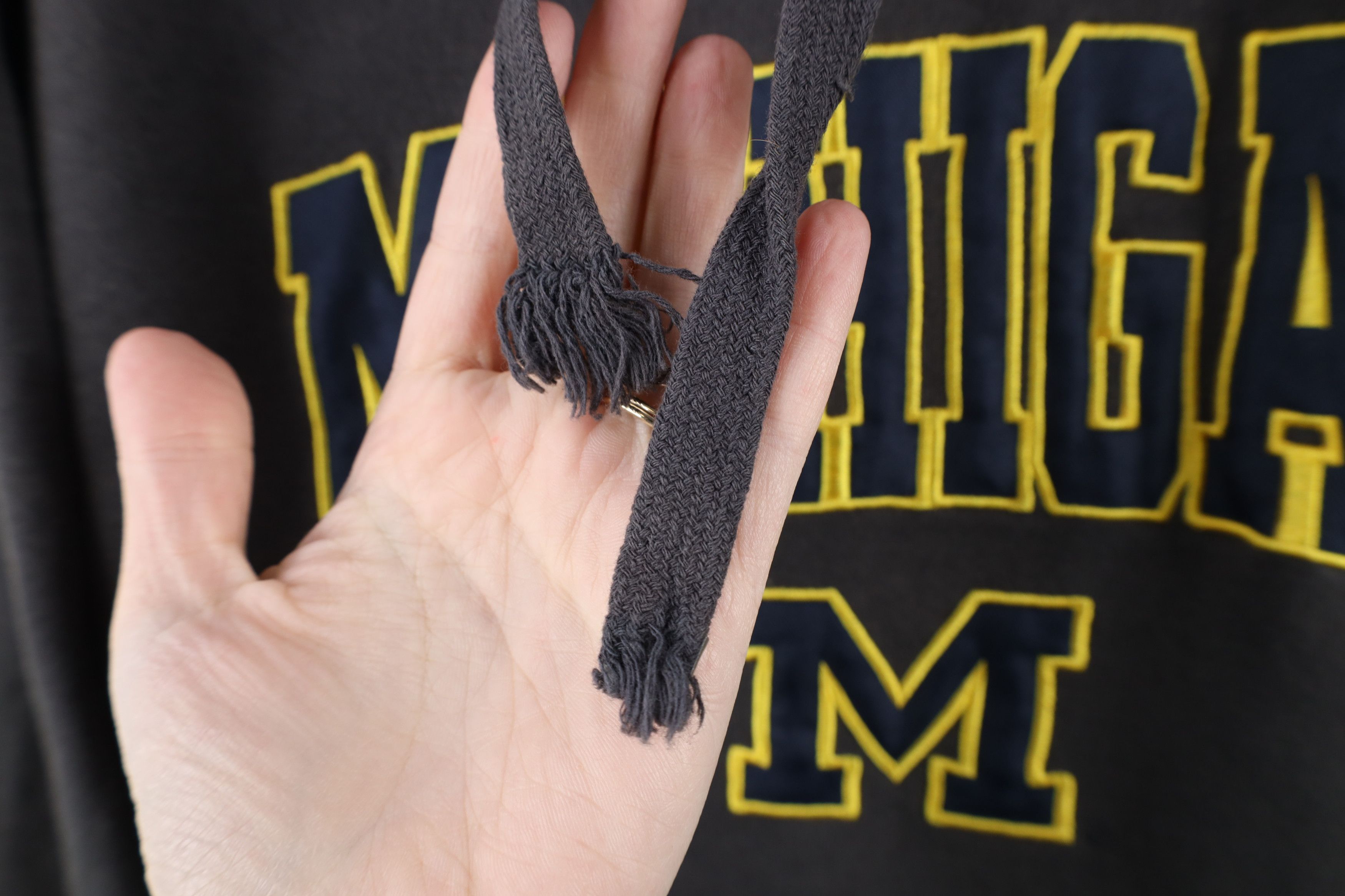 Vintage Vintage Spell Out University of Michigan Hoodie Dark Gray Size US S / EU 44-46 / 1 - 6 Thumbnail