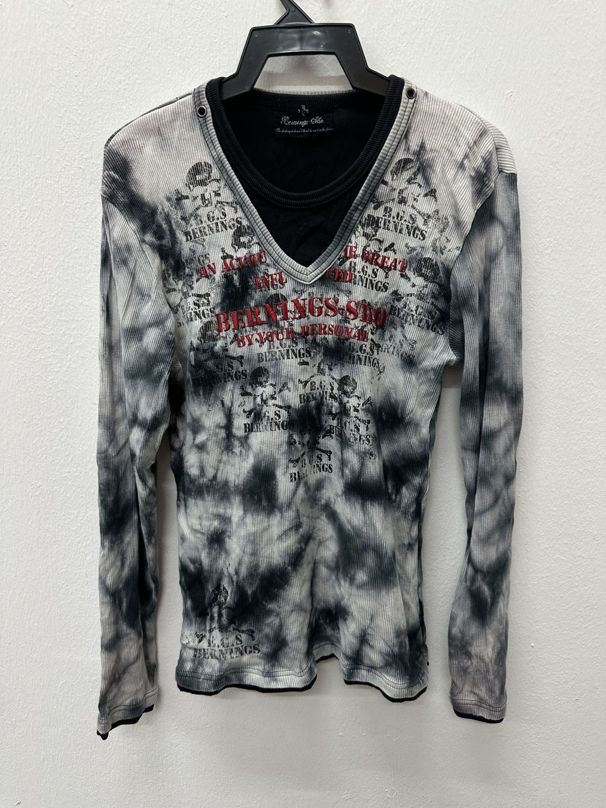 BERNINGS SHO Berning Sho Japan Poem Acid Wash L/S Shirt Size US M / EU 48-50 / 2 - 2 Thumbnail