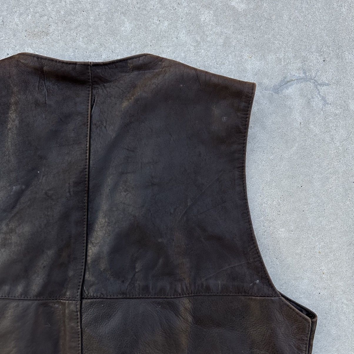 Japanese Brand × Leather Vintage Japanese Style Vest Leather Hype Moto Distressed Y2K Size US L / EU 52-54 / 3 - 9 Thumbnail