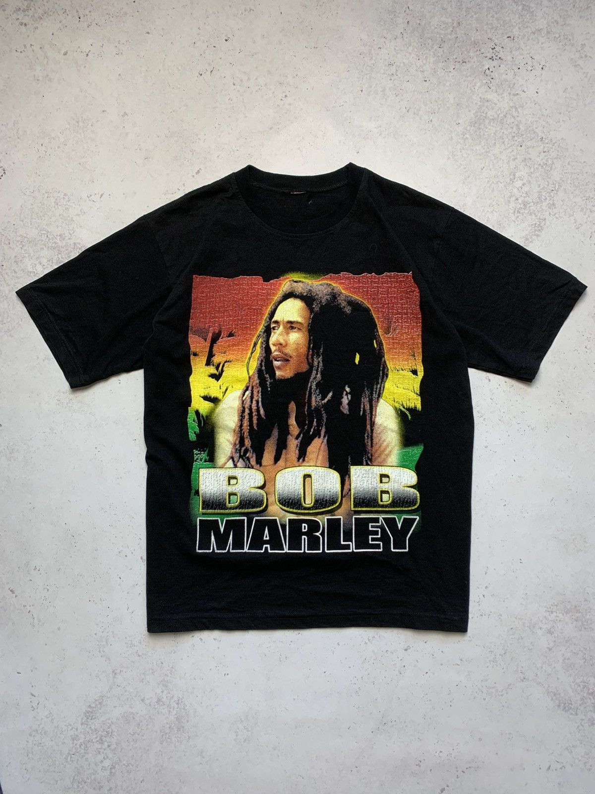 Vintage Vintage Rare 90's Bob Marley Overprint T-shirt Y2K/YKK Size US L / EU 52-54 / 3 - 9 Thumbnail