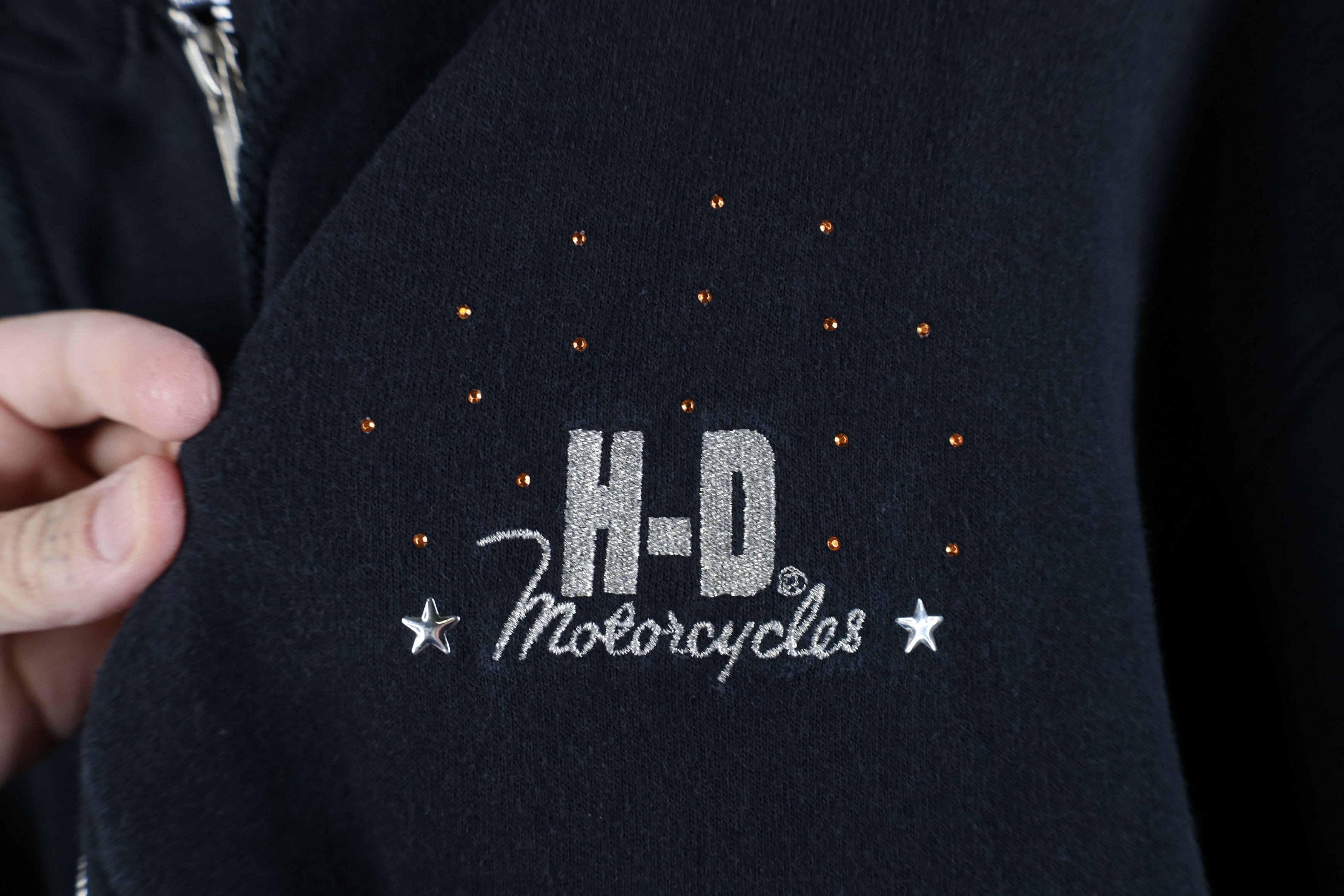 Harley Davidson Vintage Y2K Harley Davidson Spell Out Sequin Full Zip Hoodie Size XL / US 12-14 / IT 48-50 - 4 Thumbnail