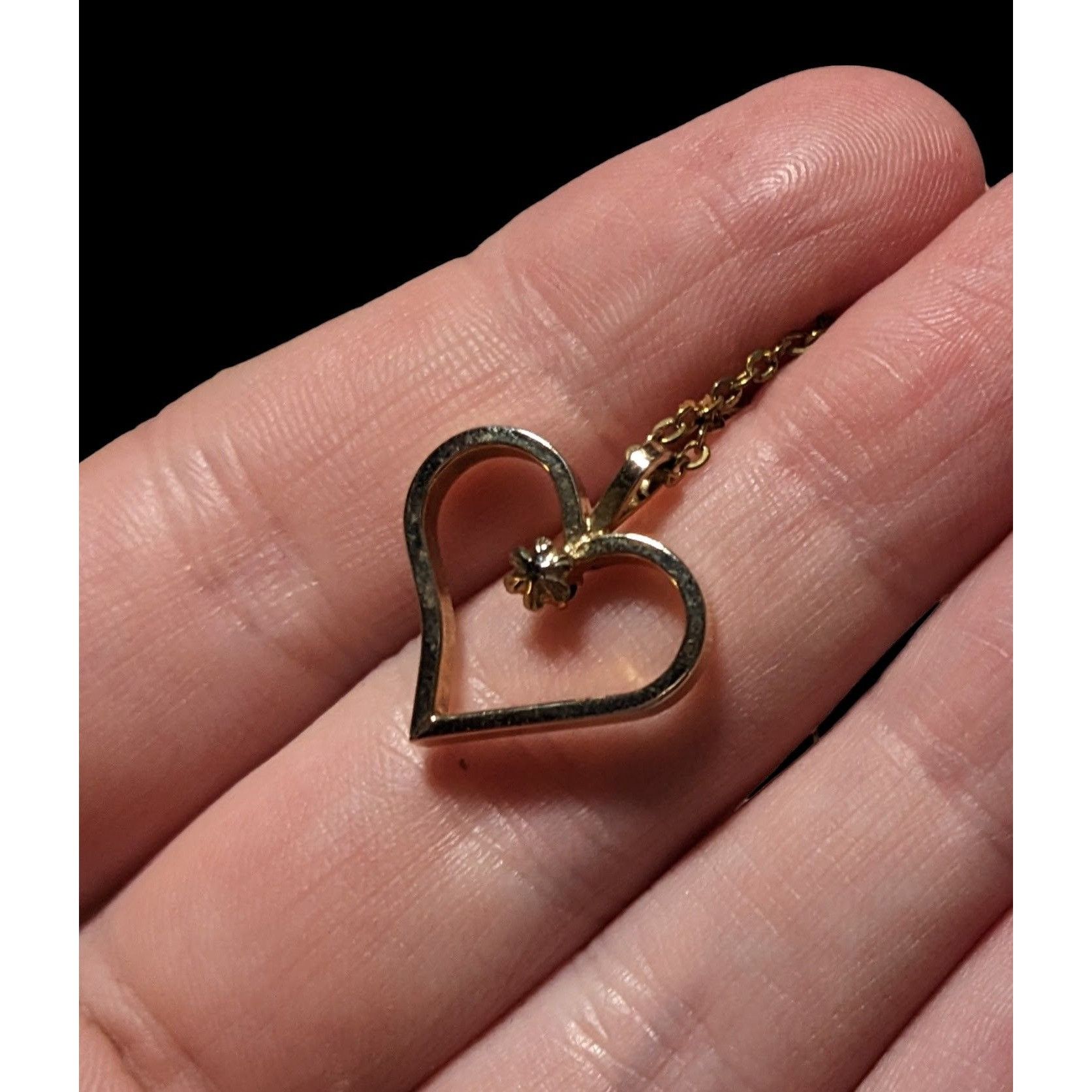 Other Gold Open Heart Blue Gem Necklace Size ONE SIZE - 8 Thumbnail
