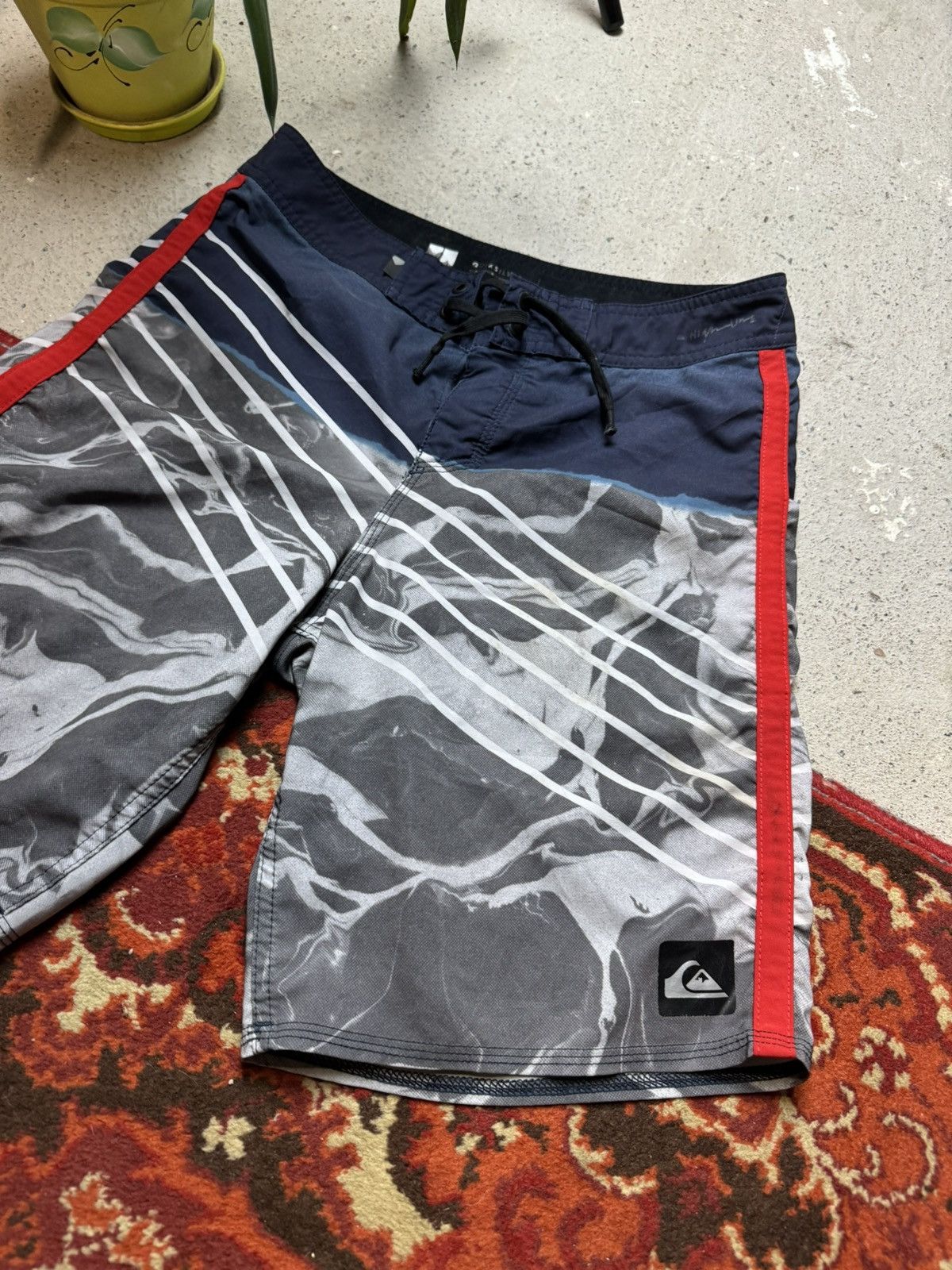 Quiksilver × Vintage Quicksilver surf nylon swimming shorts vintage logo 90s Size US 30 / EU 46 - 2 Thumbnail