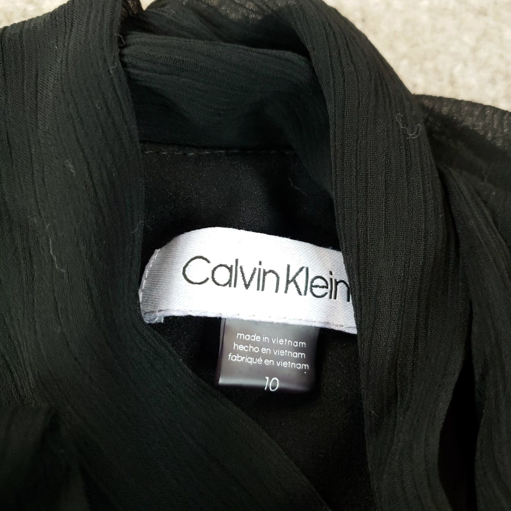 Calvin Klein Calvin Klein Dress Womens Size 10 Black Mock Neck Midi Layered Stretch Bow Formal, Party/Cocktail, Wedding Women XS? Size L / US 10 / IT 46 - 5 Thumbnail