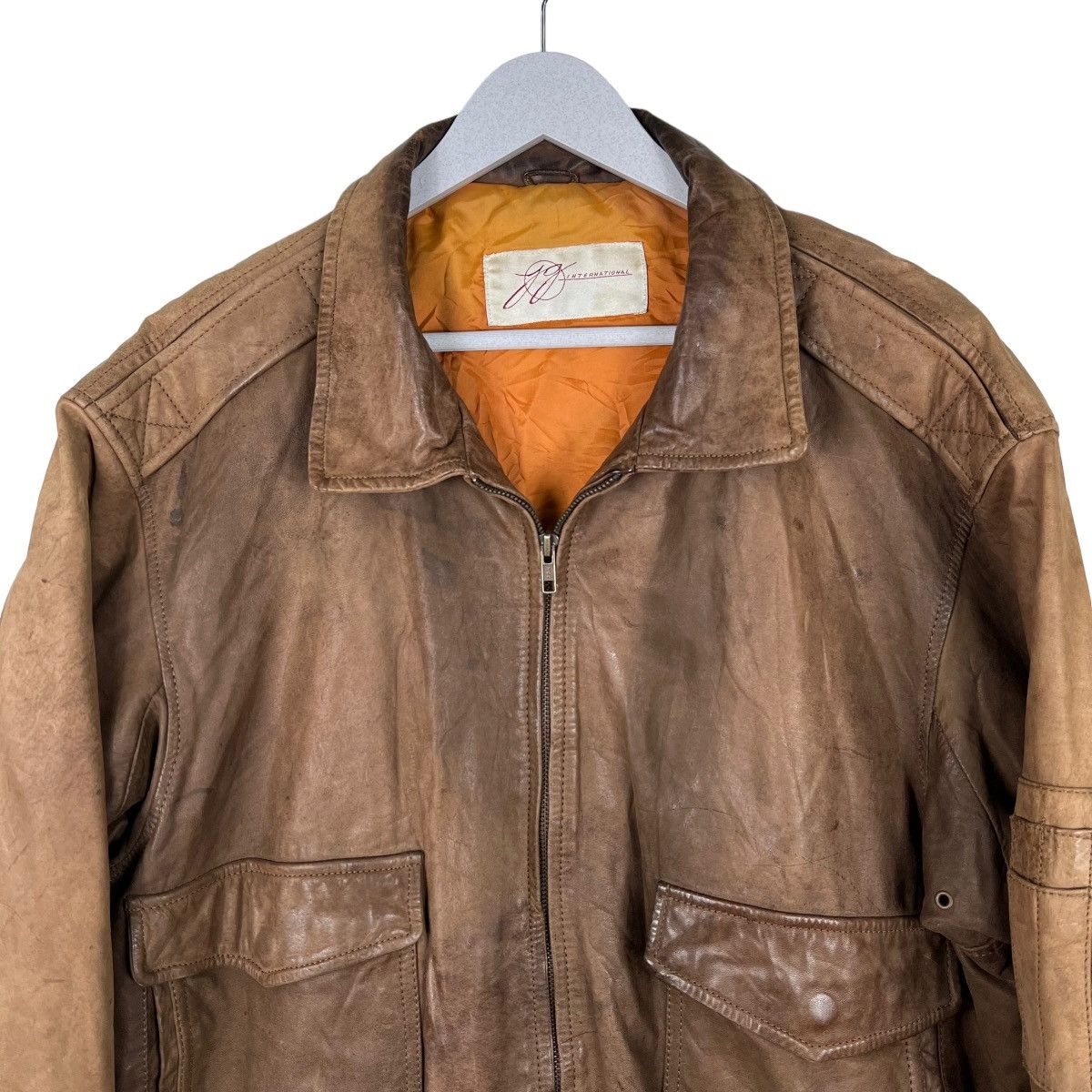 Vintage 🔥 RARE VINTAGE A-2 FIGHTER SQUADRON LEATHER JACKET Size US L / EU 52-54 / 3 - 6 Thumbnail