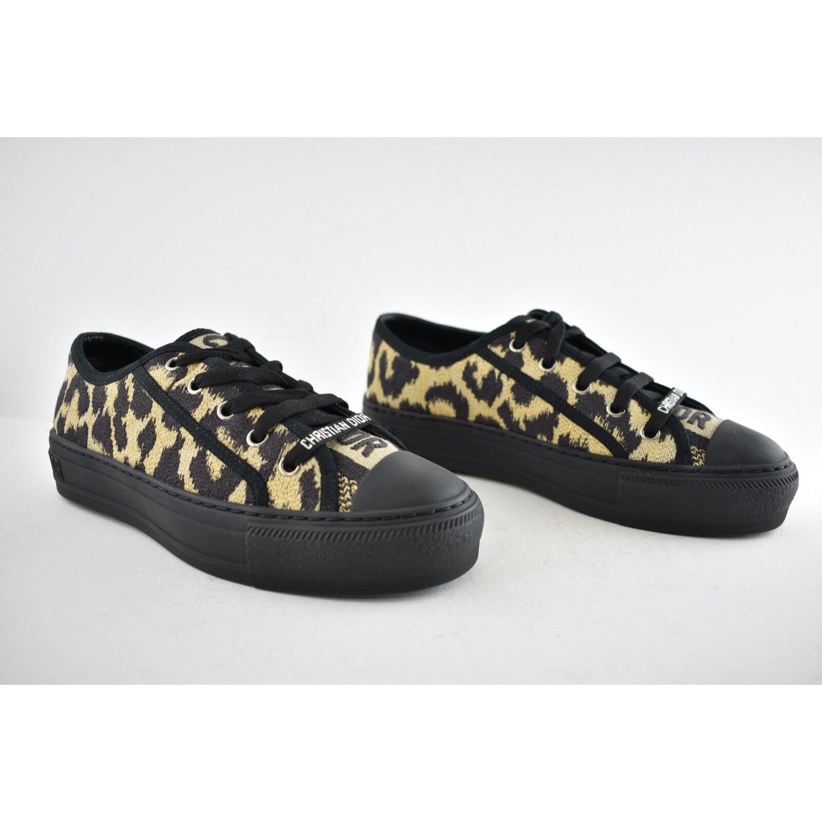 Dior Dior Walk'N'Dior Black Leopard Flat Low Top Sneaker 37.5 Size US 7.5 / IT 37.5 - 4 Thumbnail
