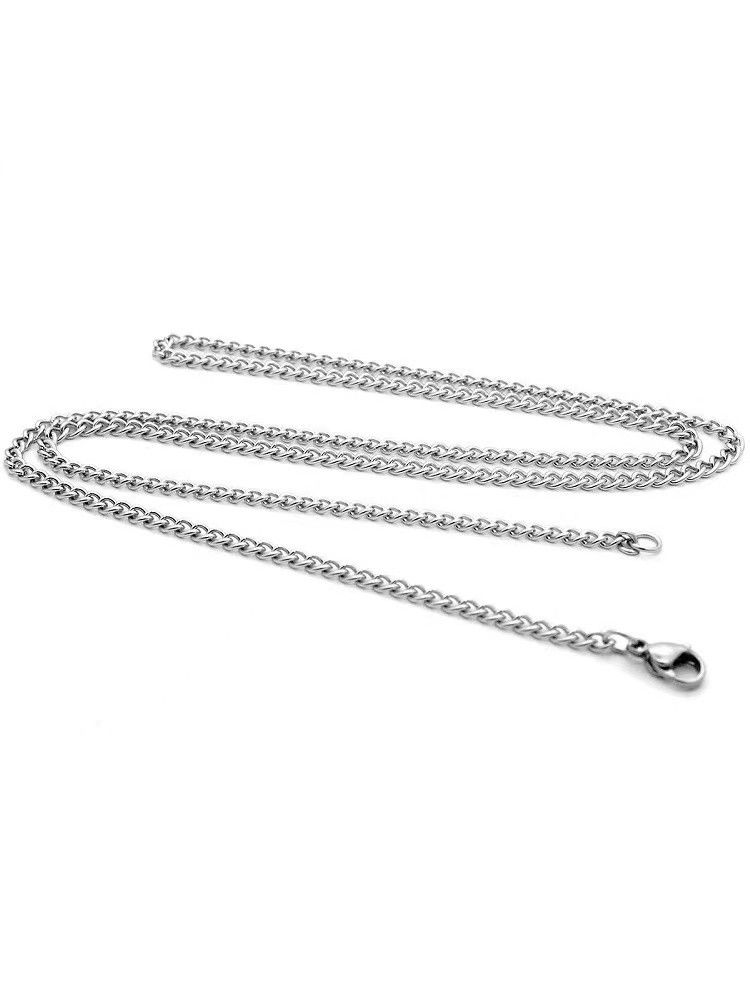 Jewelry 3mm Simple Cuban Necklace Chain Size ONE SIZE - 4 Thumbnail