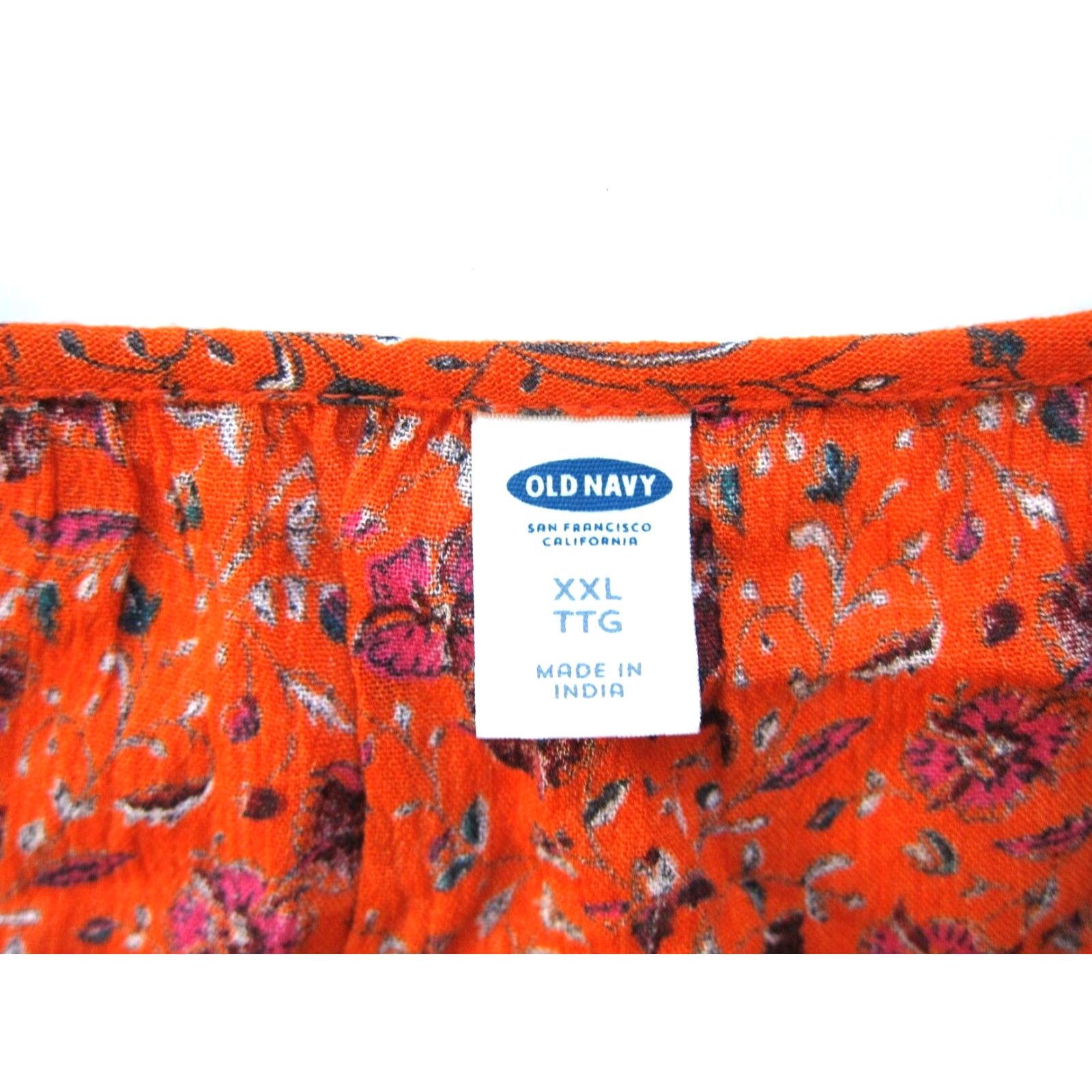 Old Navy Old Navy Floral Blouse Woman 2XL Tunic Long Sleeve Round Neck Peasant 54" Bust Orange Pink Rayon Floral Blouse Women XXL Size XXL / US 16-18 / IT 52-54 - 3 Thumbnail