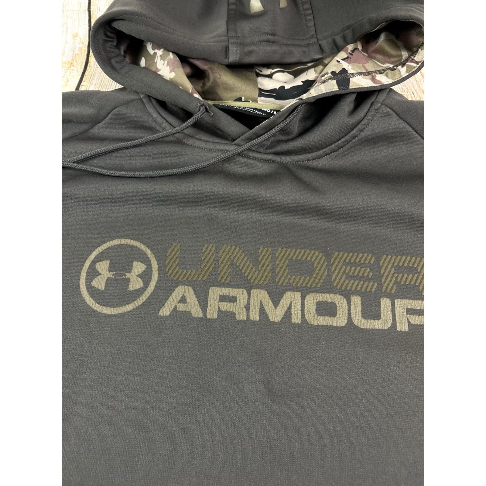Under Armour Under Armour Storm Hoodie Mens M Brown Camo Hunting Fleece Pullover Hooded Pockets Rain HeatGear Sweatshirt Graphic Print Size US M / EU 48-50 / 2 - 4 Thumbnail