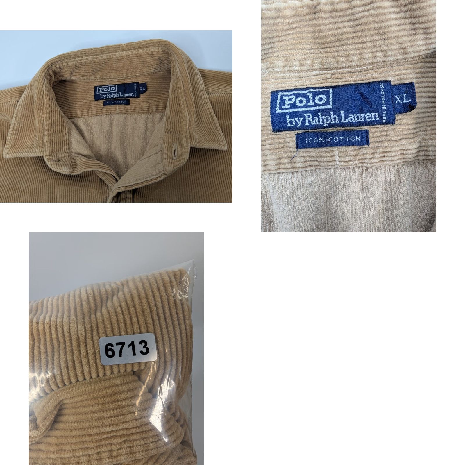 Polo Ralph Lauren VTG Polo Ralph Lauren Shirt Polo Ralph Lauren Men's XL Tan Corduroy Suede Elbow Long Sleeve Cotton Shirt Size US XL / EU 56 / 4 - 8 Thumbnail